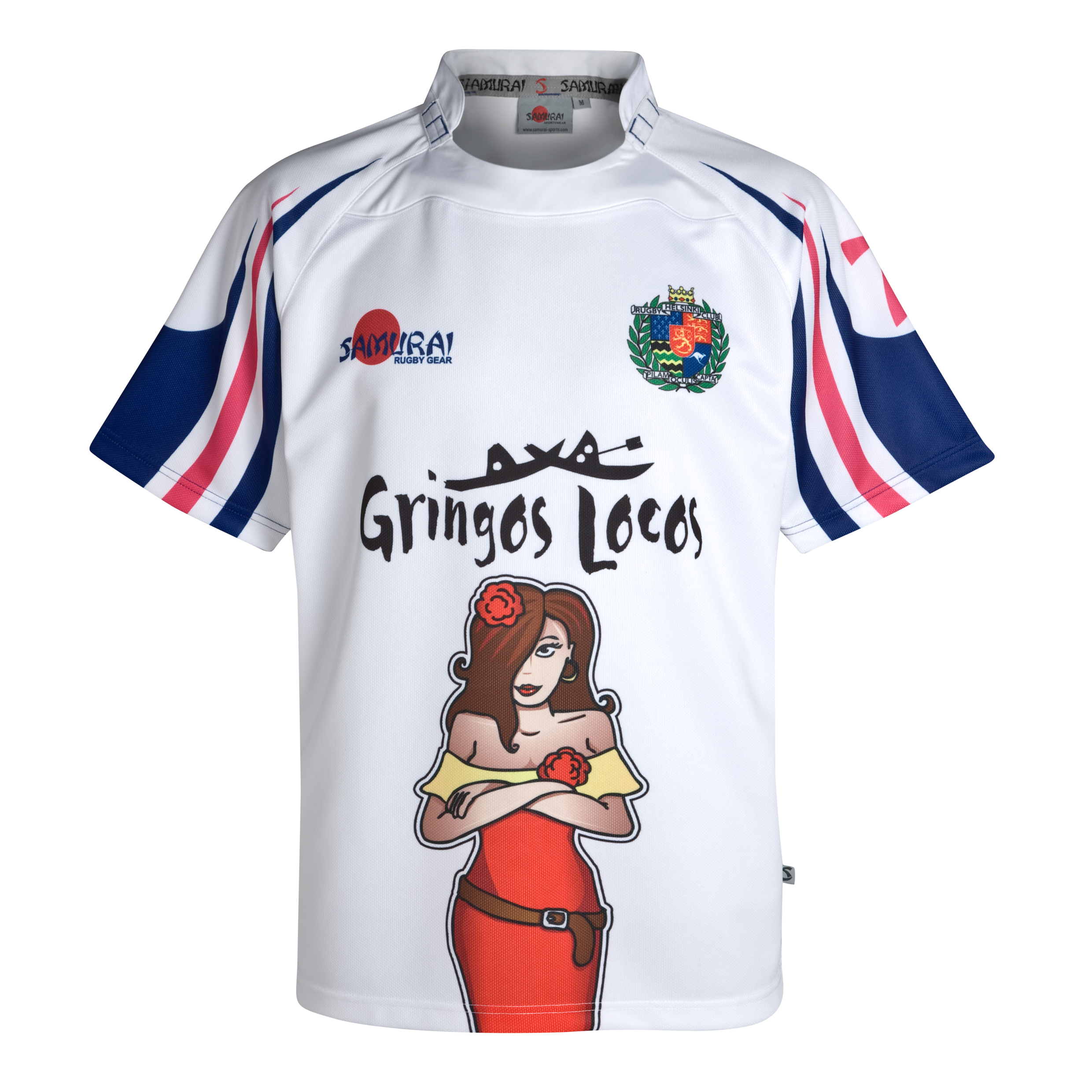 Helsinki Rugby Shirt 2011-12 - White-Royal-Pink