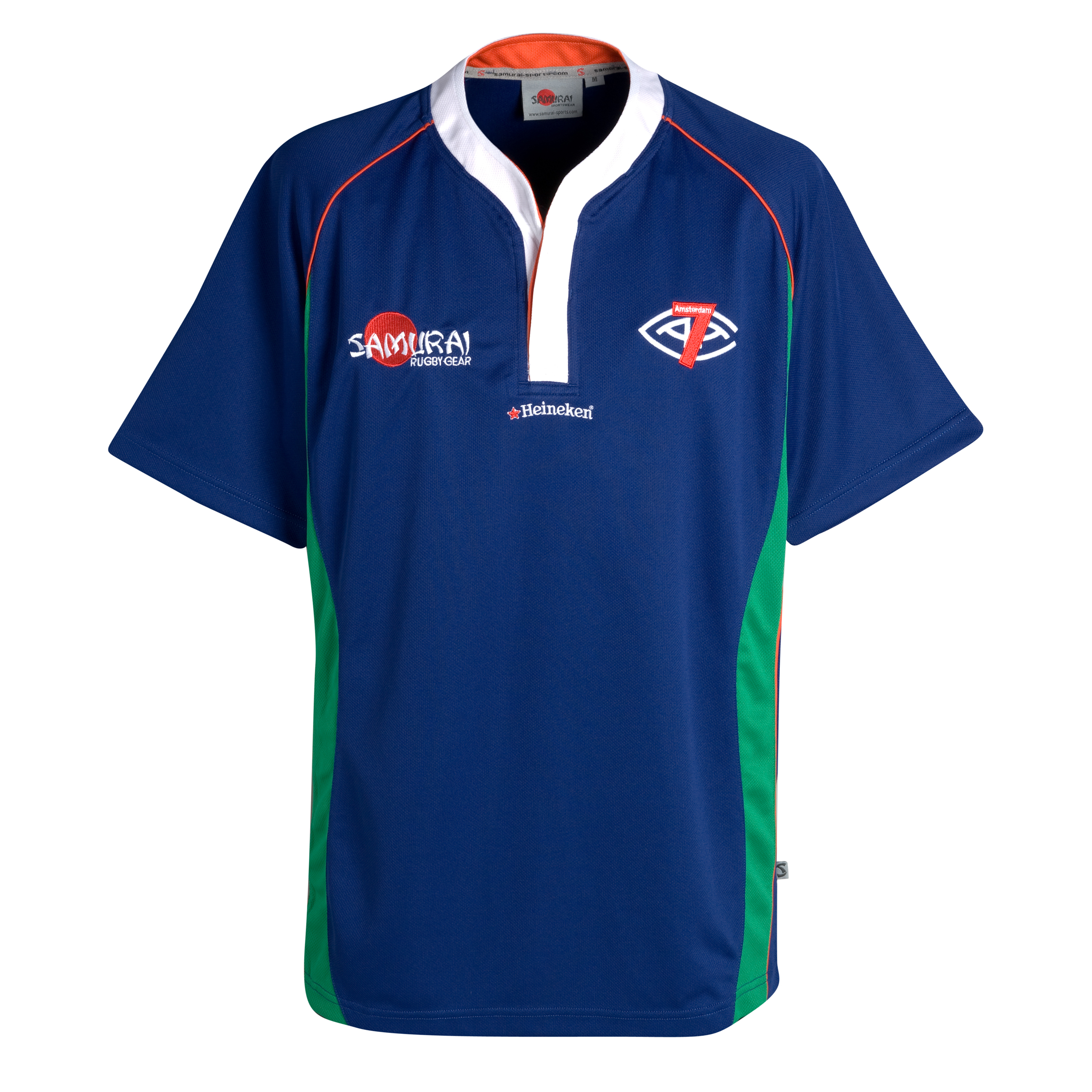 Amsterdam 7s Home Rugby Shirt 2011-12 - Royal-Orange-Emerald
