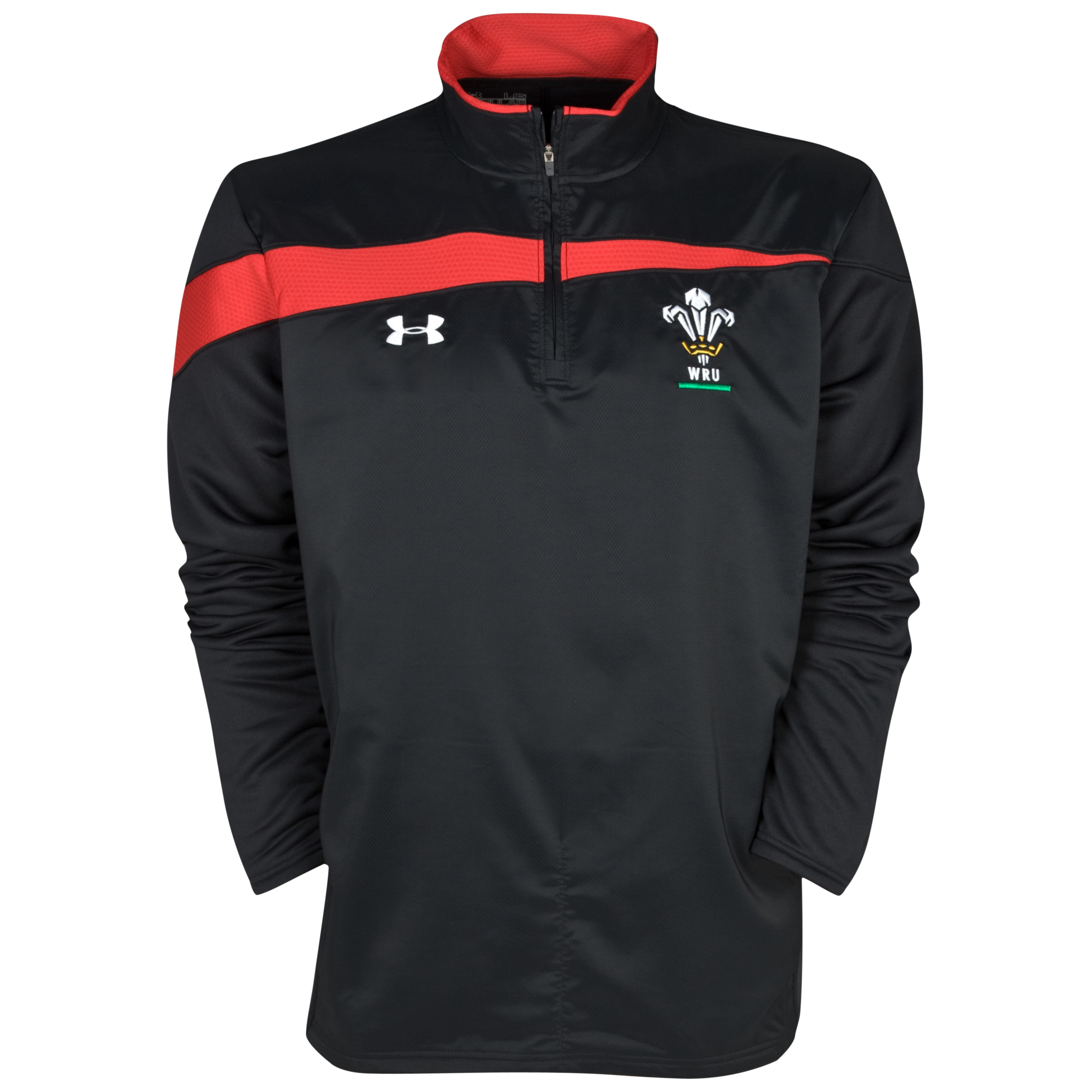 Wales Rugby Union 10k Force 1/4 Zip Top - Black/Red