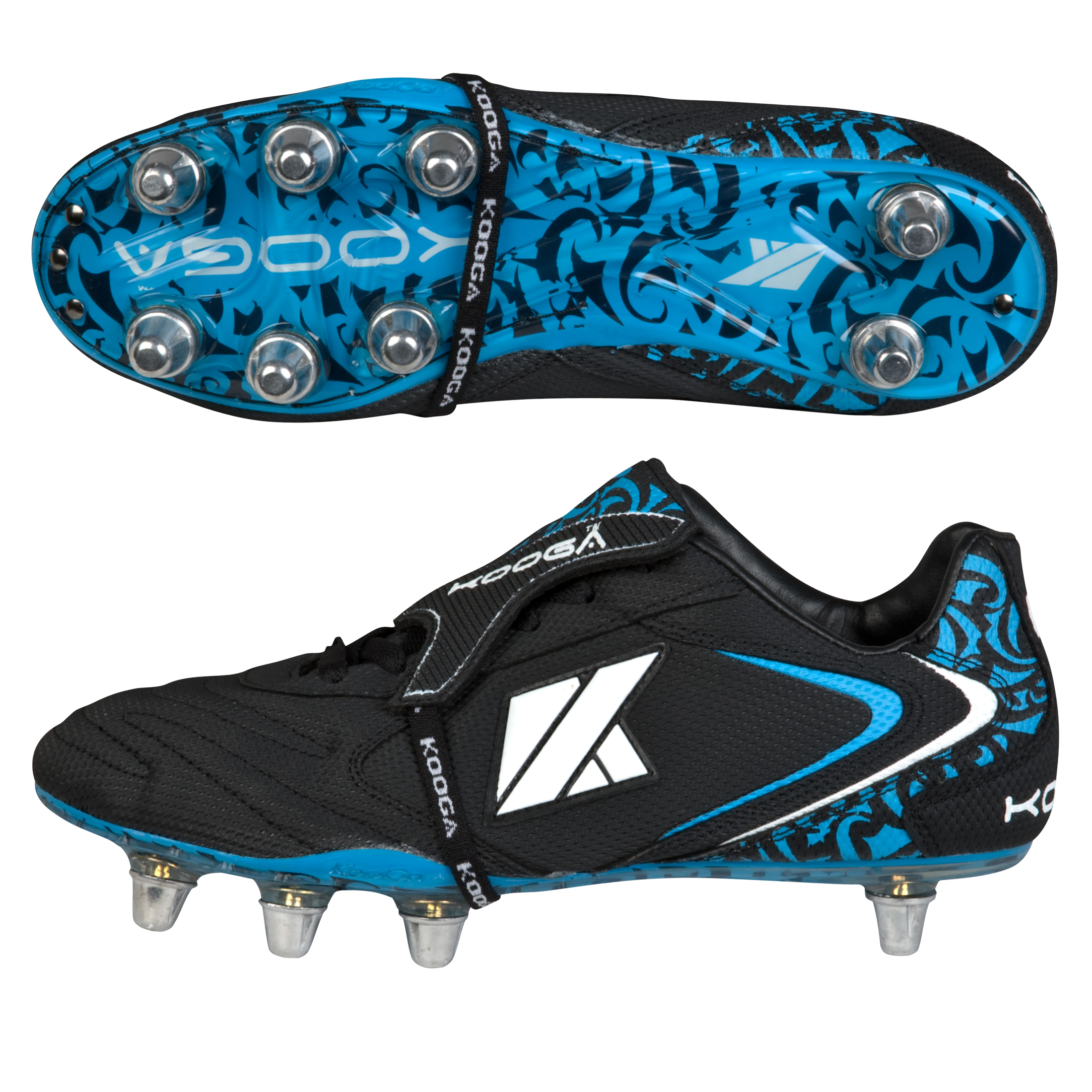 Kooga Nuevo Evx Lcst Rugby Boots - Black-Cyan-White