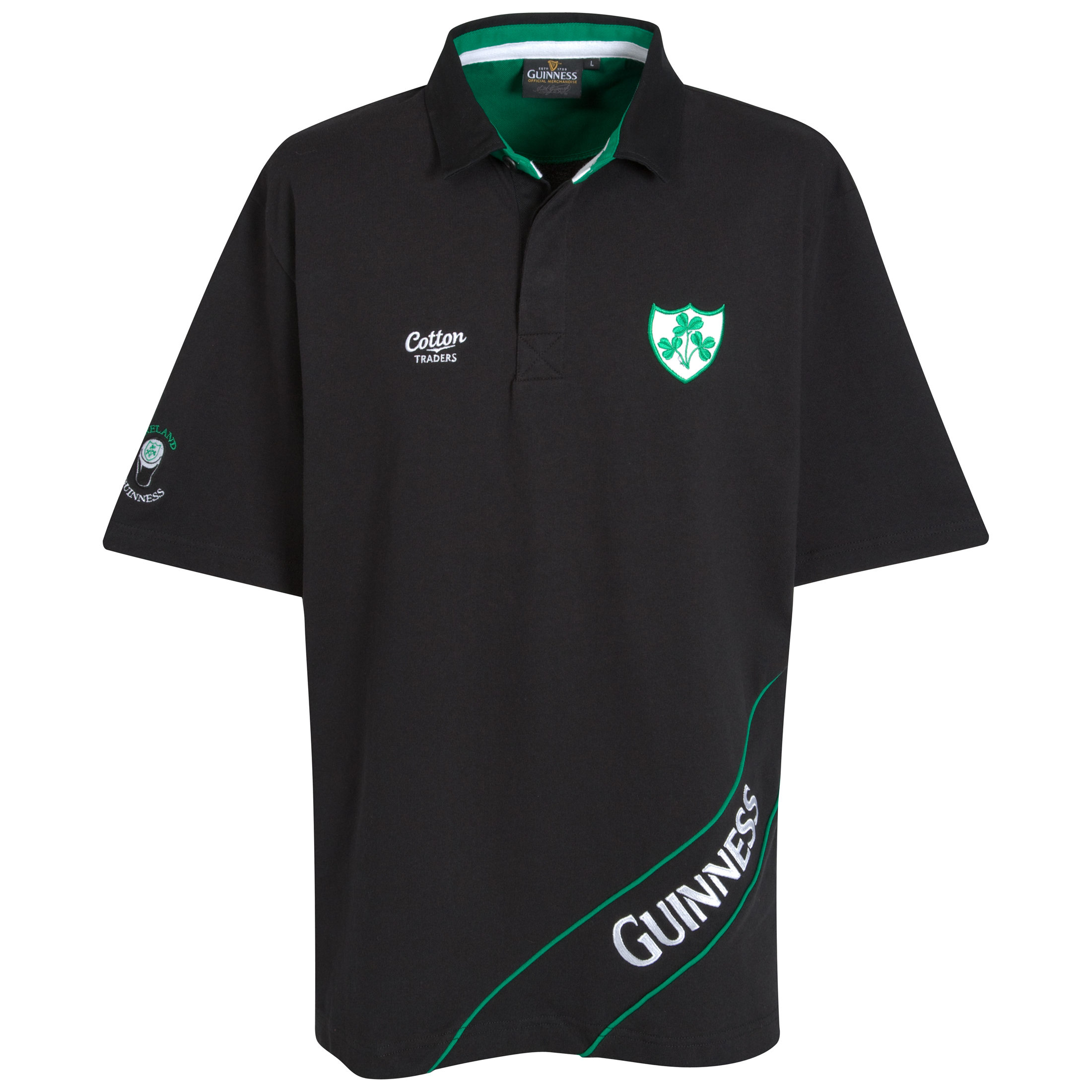 Guinness Ireland Country Classic Rugby Shirt Black