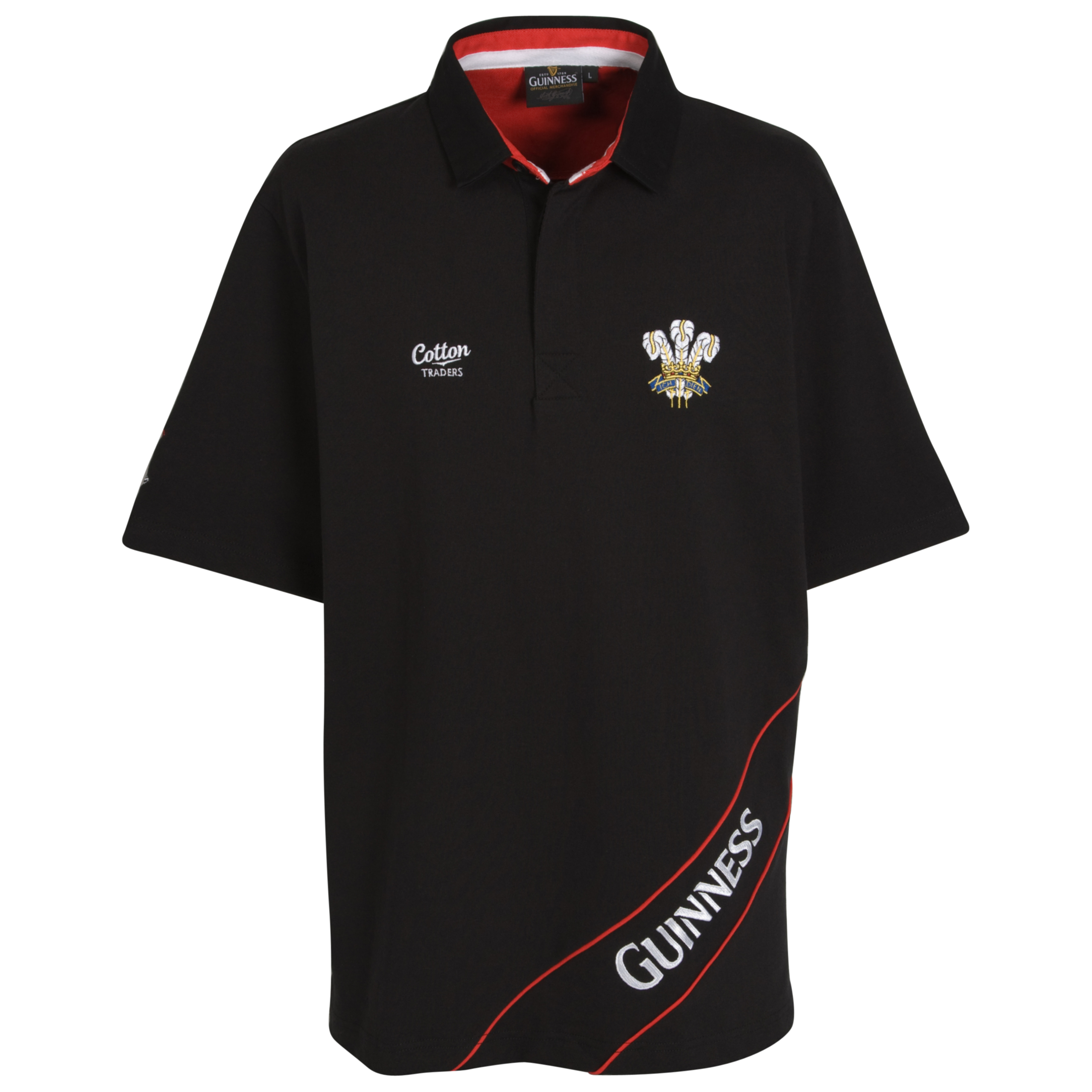 Guinness Wales Country Classic Rugby Shirt - Black.