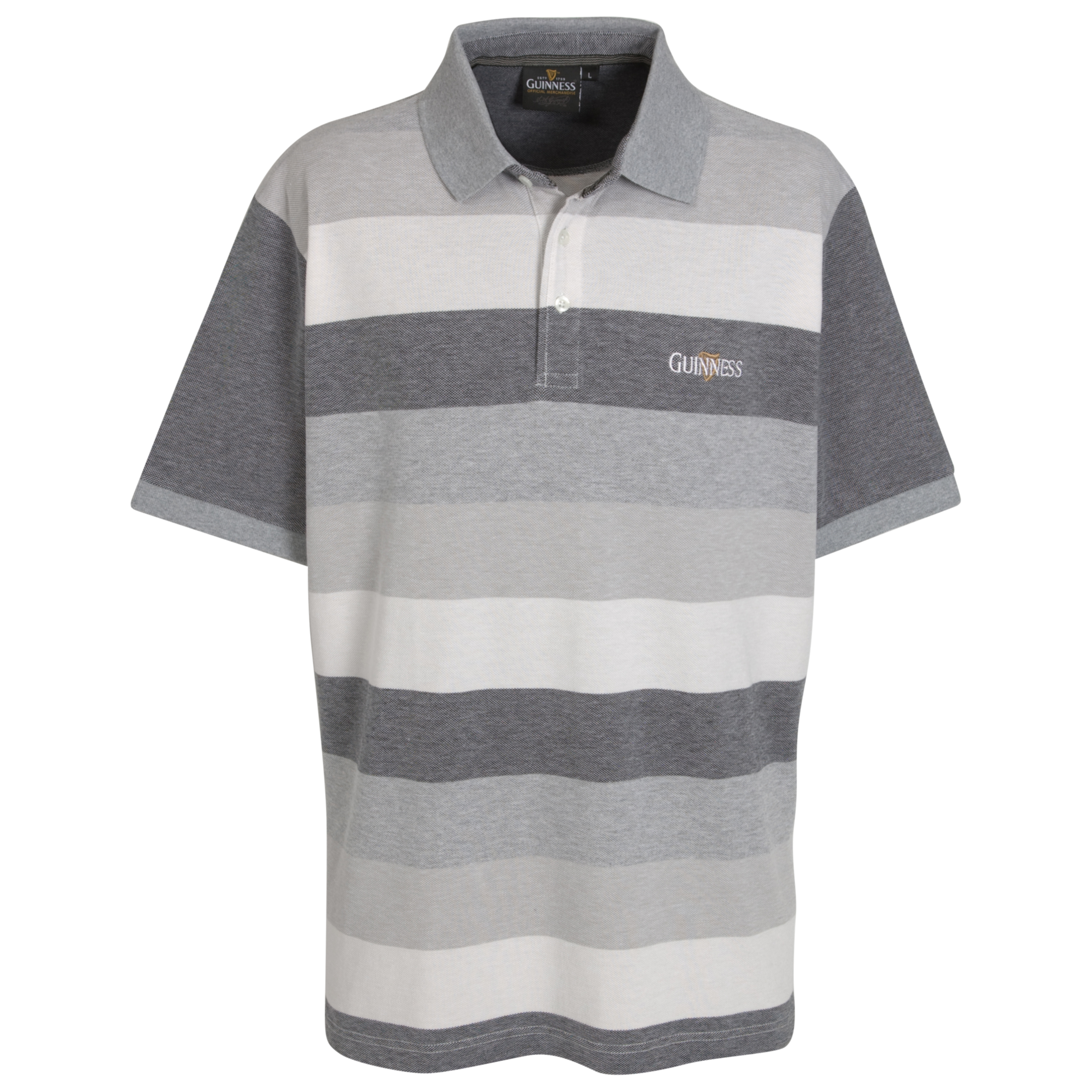 Guinness Stripe Birdseye Rugby Polo - Black.