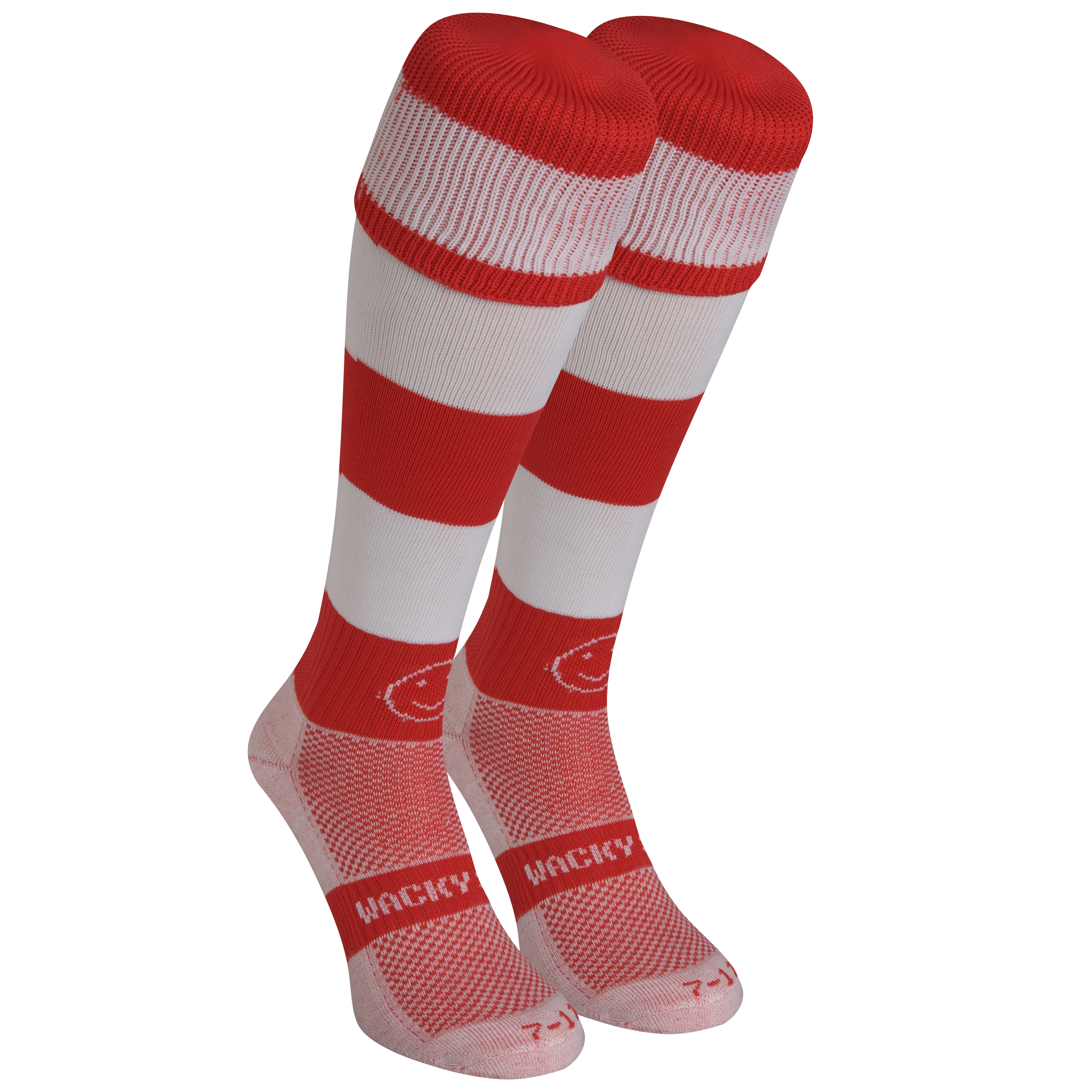 WackySox Hoops Socks - Red/White - Size 7-11