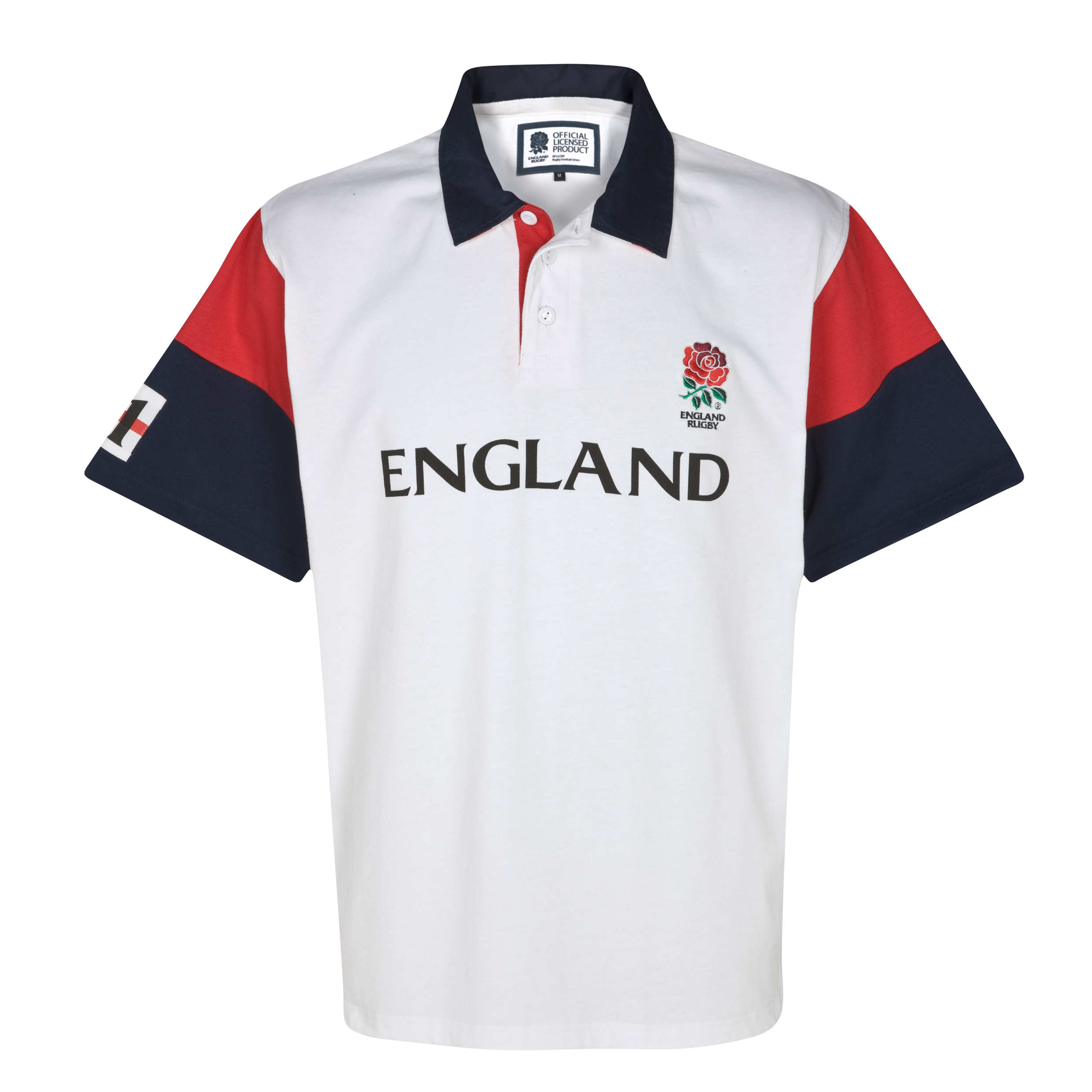 England Rugby Retro Polo - White-Navy-Red
