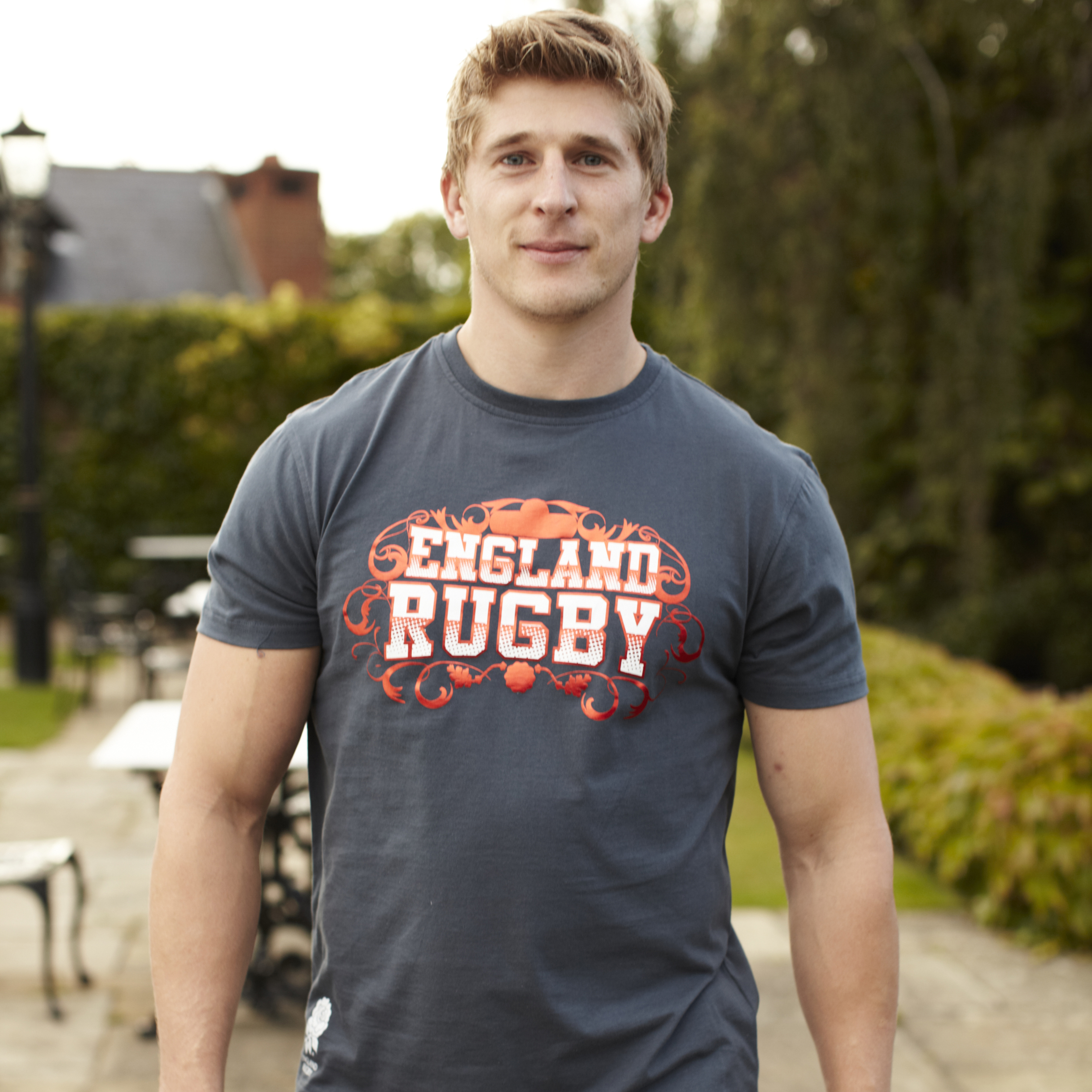 England Rugby Foil Print T-Shirt - Dk Grey