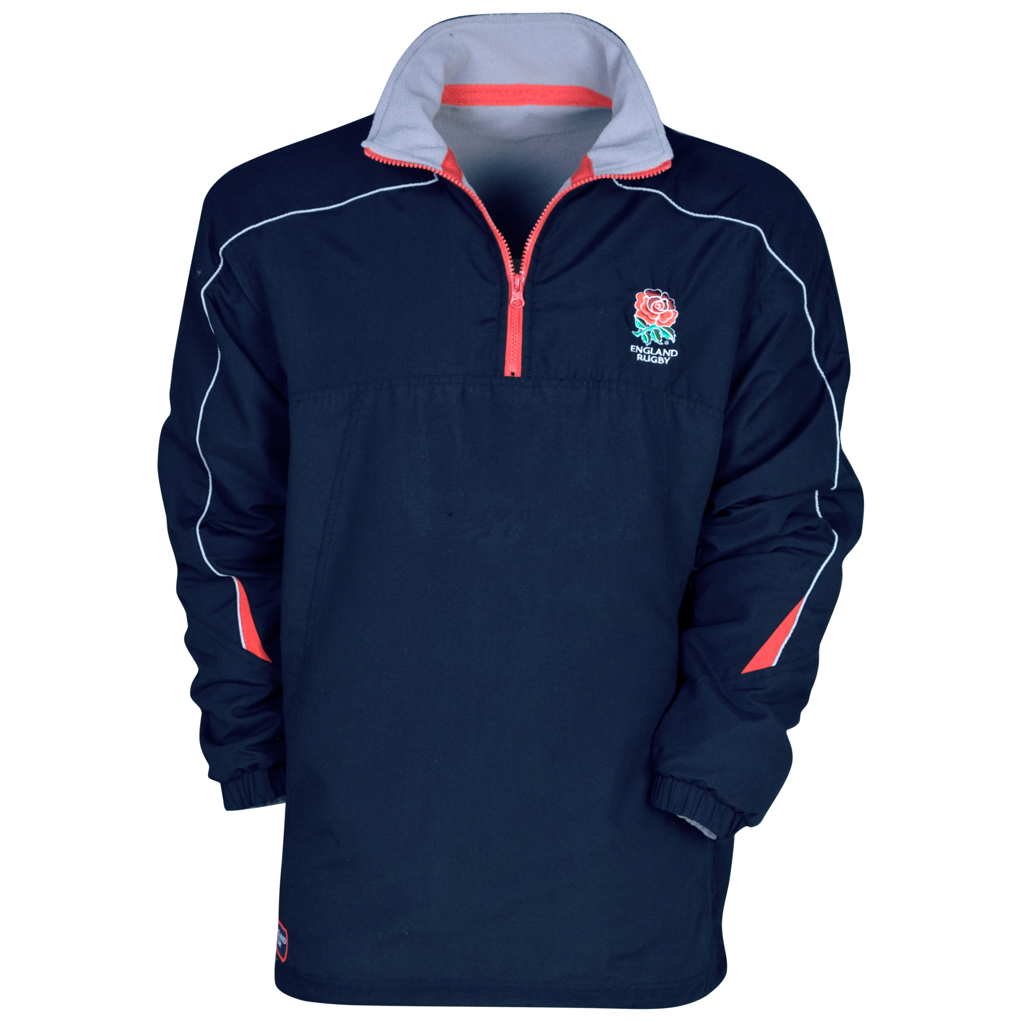 England Rugby Half Zip Fleece Lined Jacket - Navy-Grey Marl