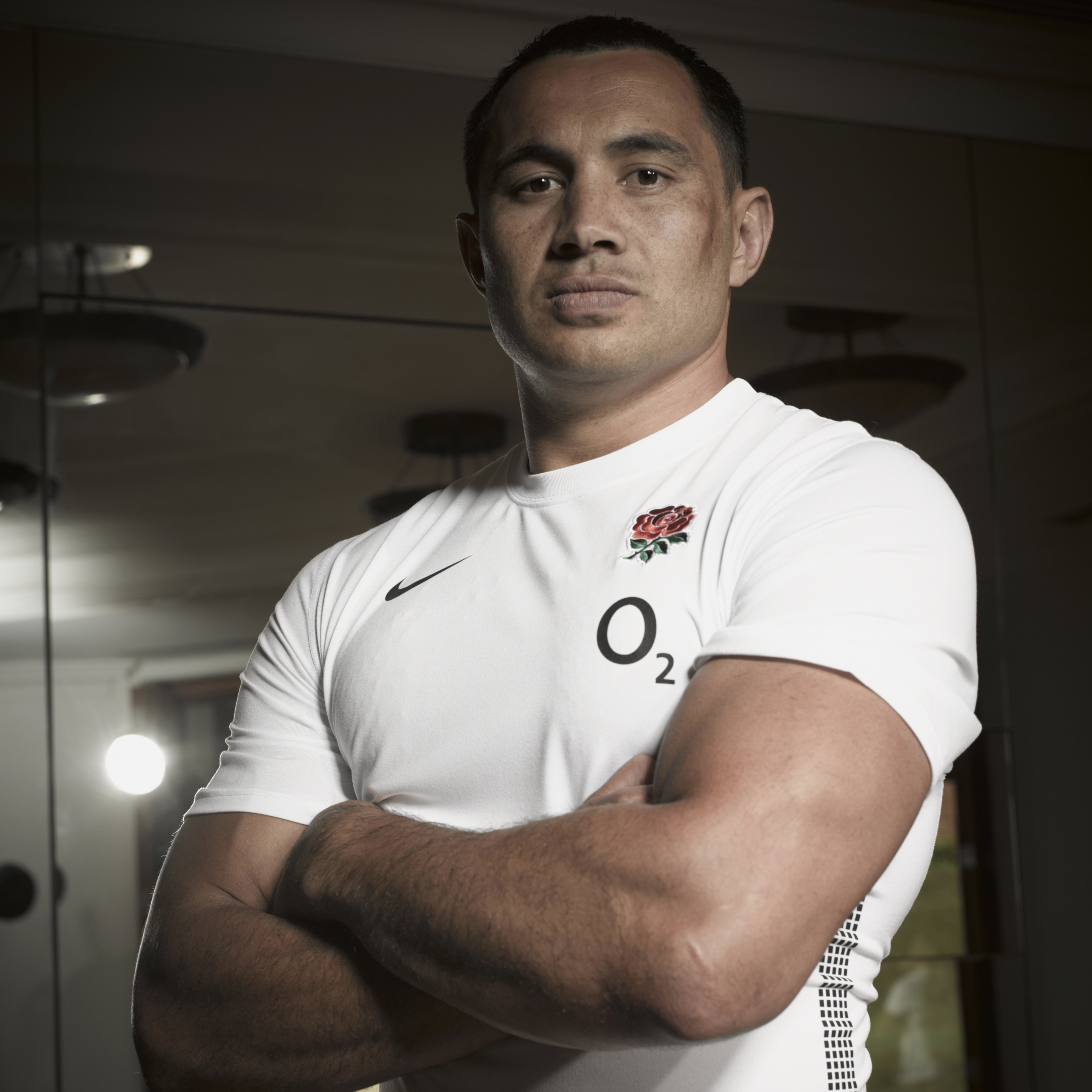 England Rugby Legend Poly Top - White-Black