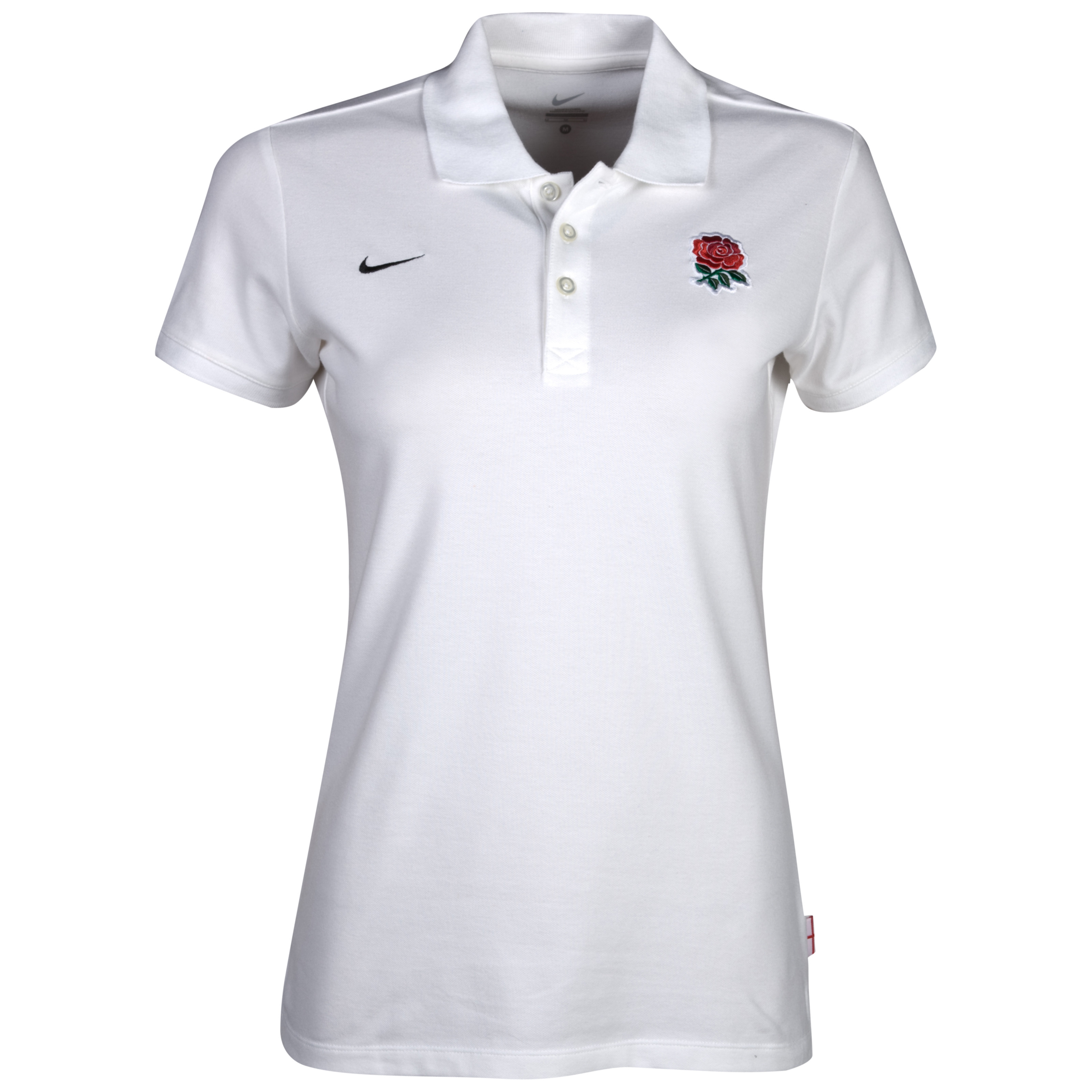 England Rugby Polo Shirt - White-Black - Womens
