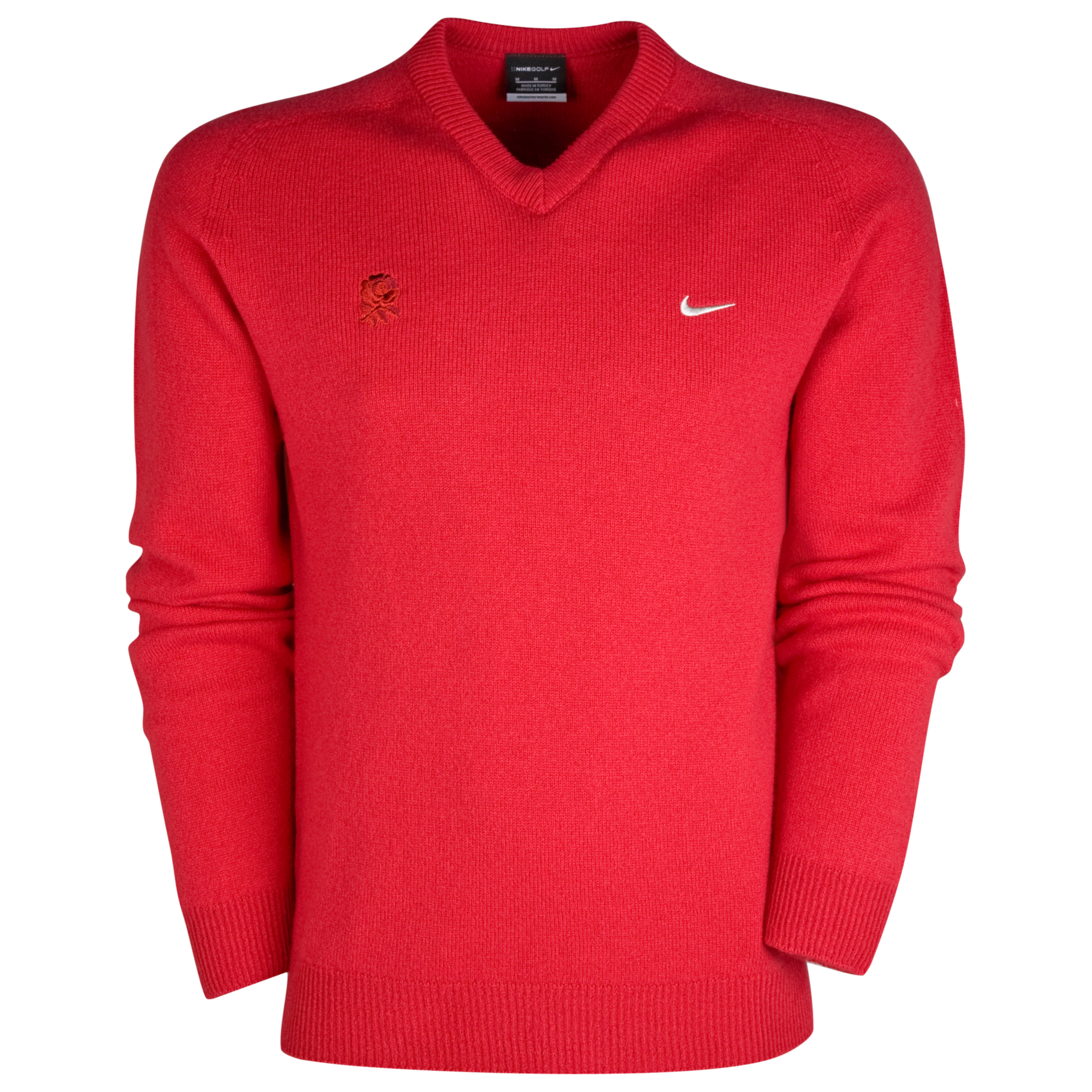 England Rugby Nike Golf Seamless Lambswool V-Neck Jumper - Varsity Red