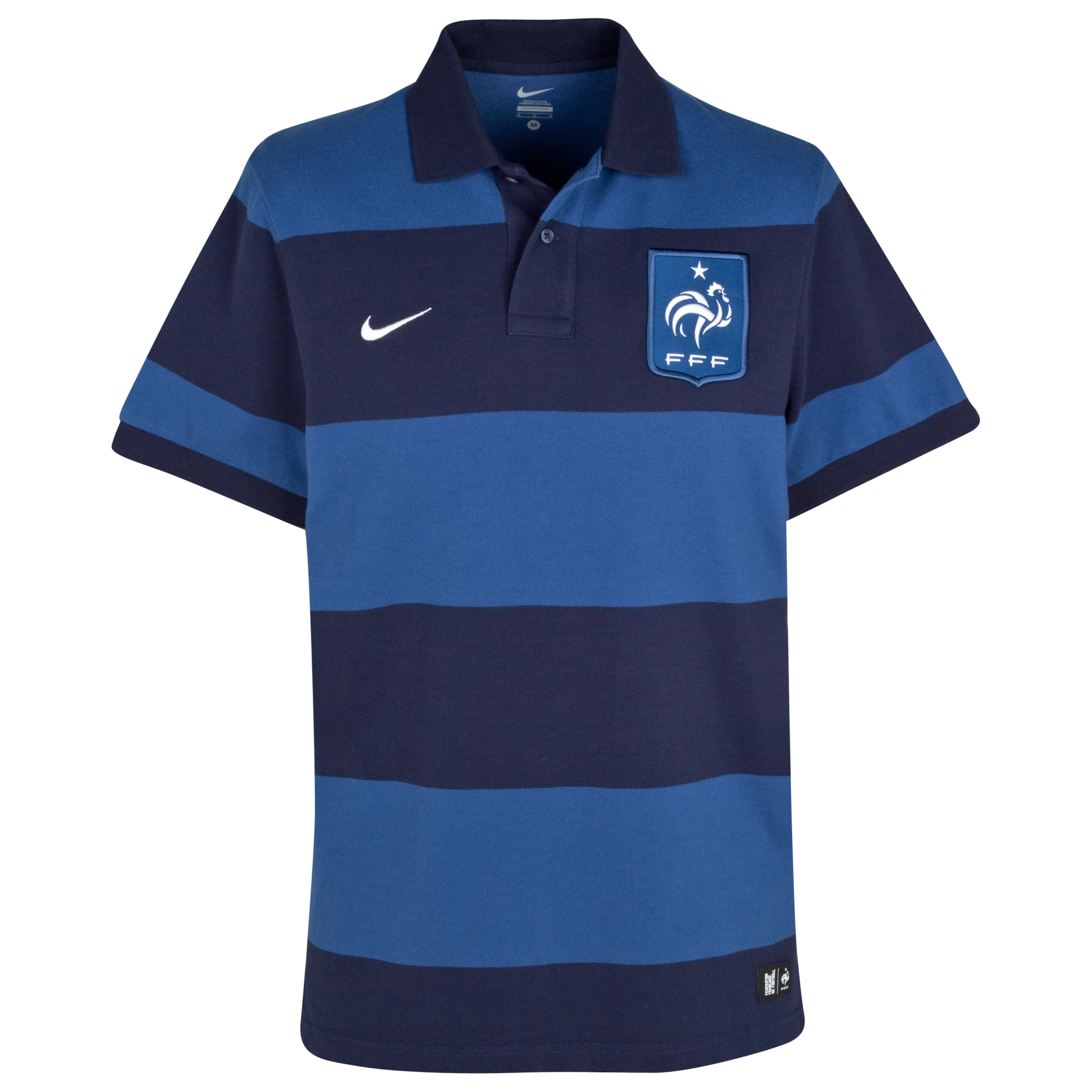 France Authentic Grand Slam Polo Shirt - Obsidian/Meteor Blue/White