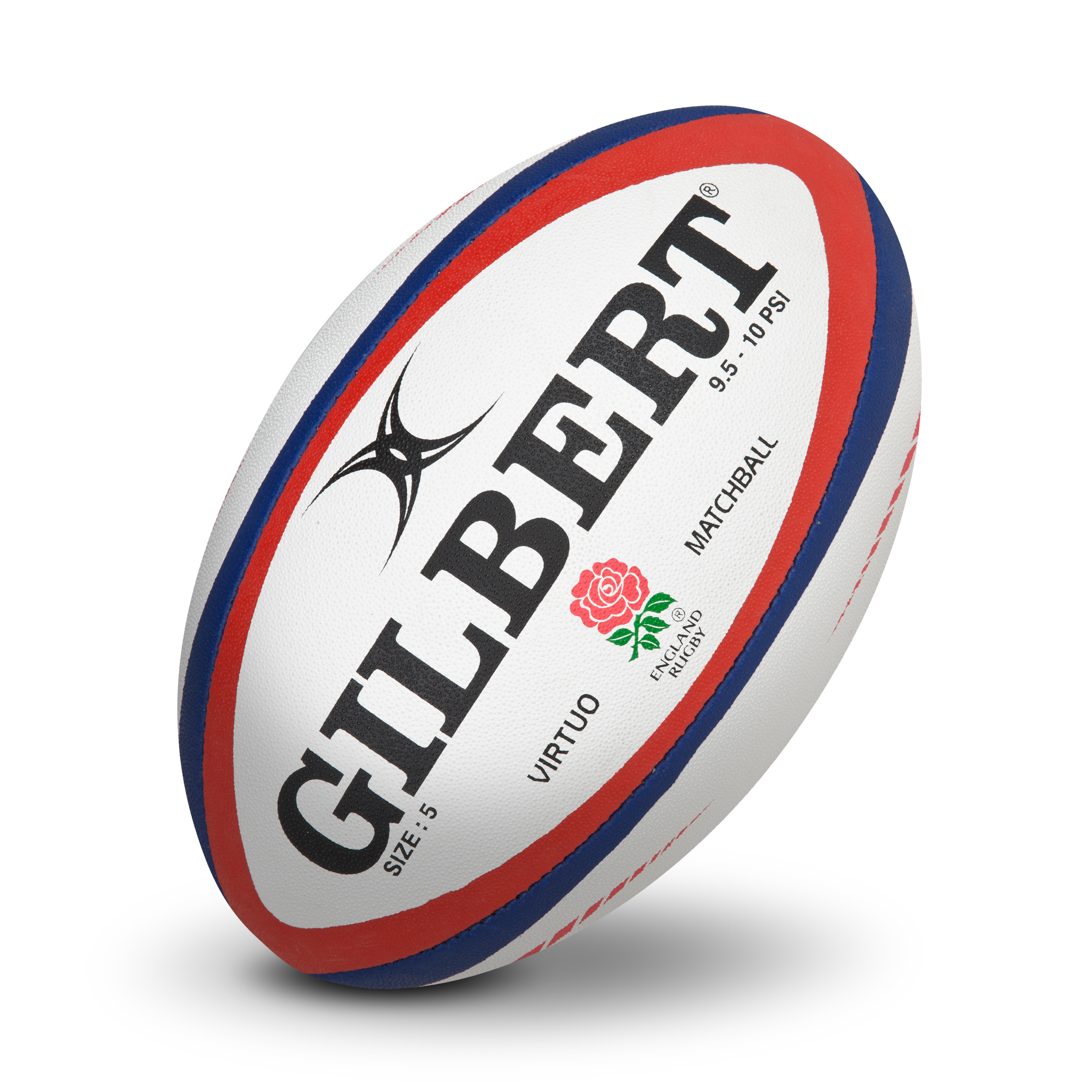 Gilbert England Rugby Virtuo Official Match Ball - White/Red