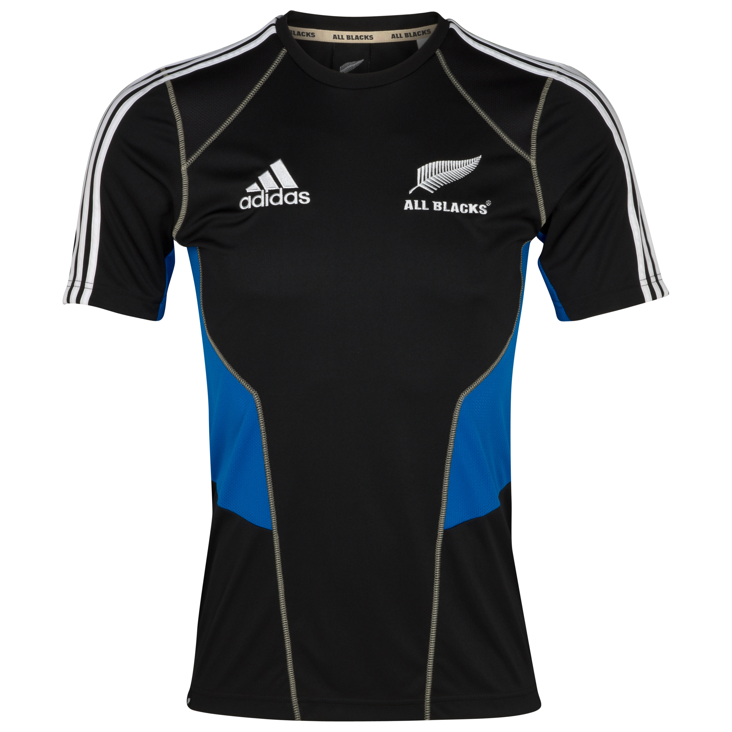 All Blacks Performance T Shirt Black~Prime Blue S12~White