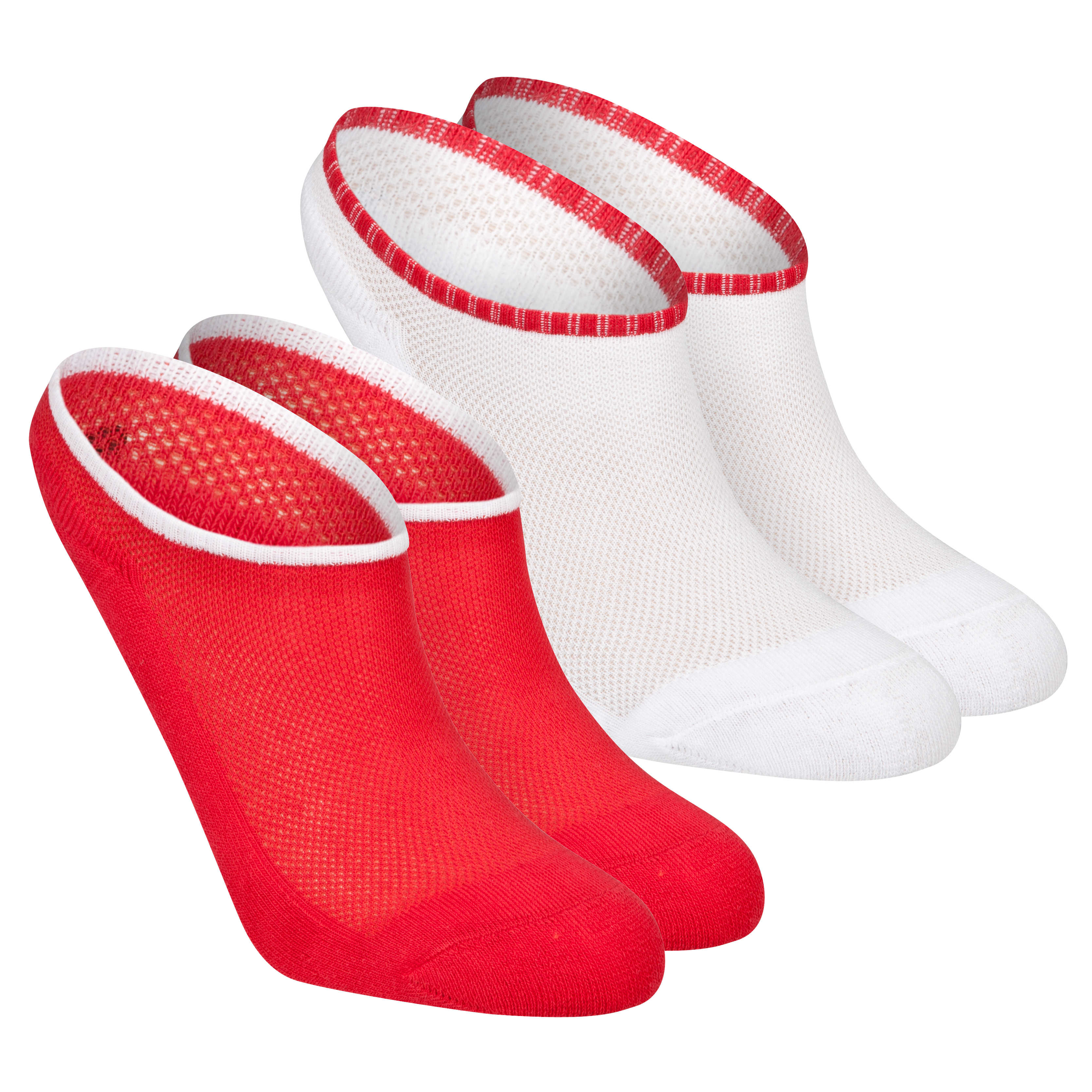 Roland-Garros 2 Pack of Core Ankle Socks - White/Red -35-38