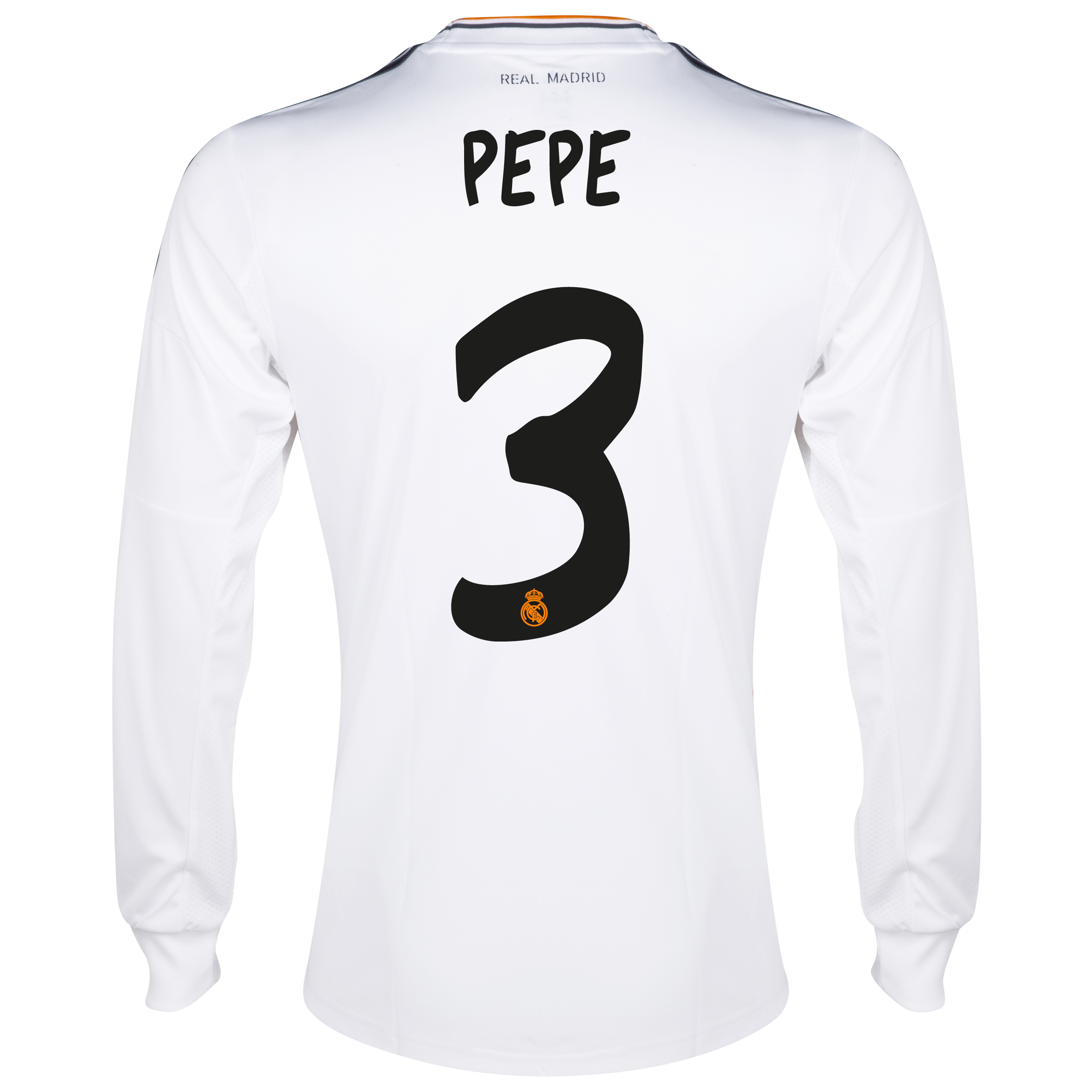 Camiseta 1ª Equipación Real Madrid 2013/14 manga larga con 3 Pepe − Hombre