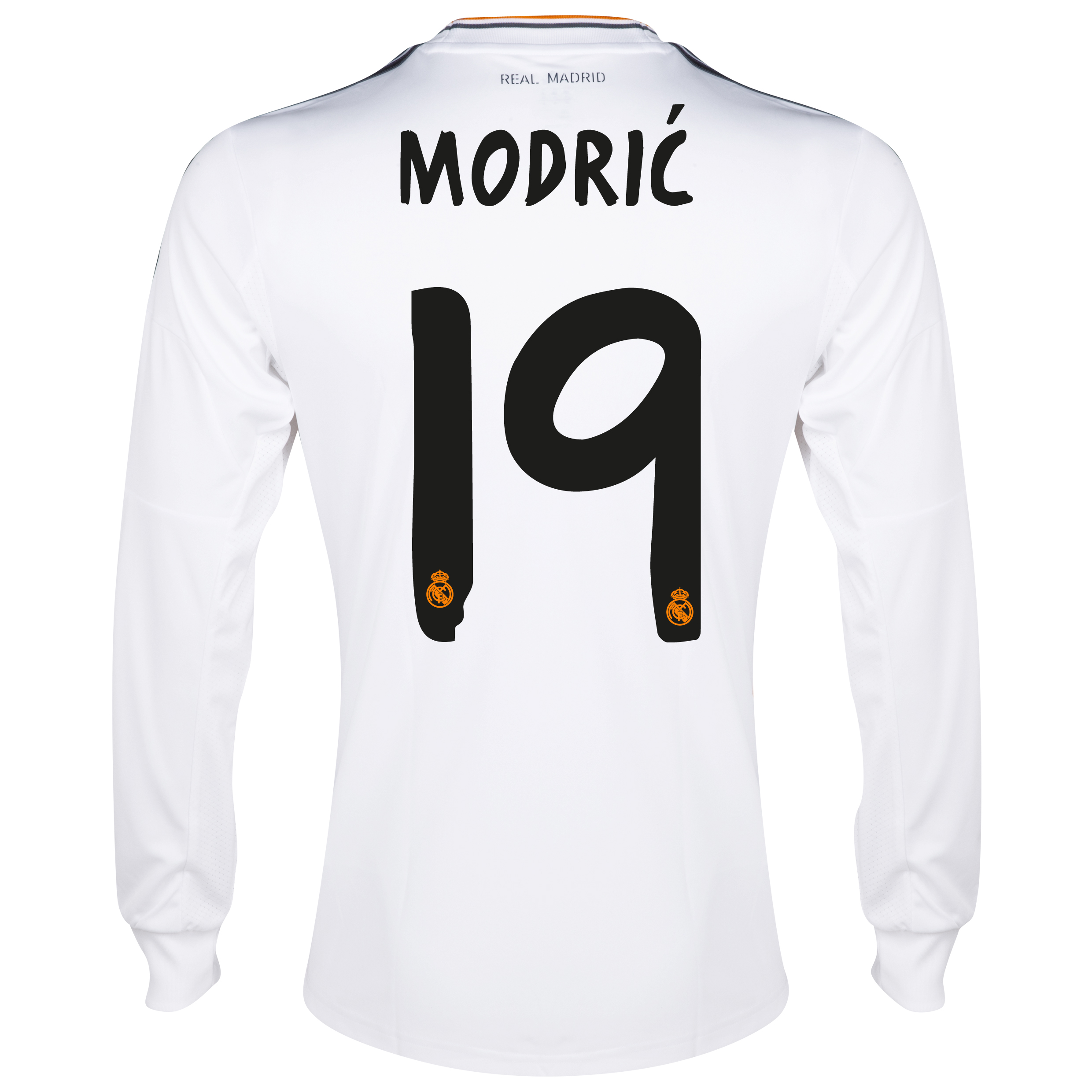 Camiseta 1ª Equipación Real Madrid 2013/14 manga larga con 19 Modric − Hombre