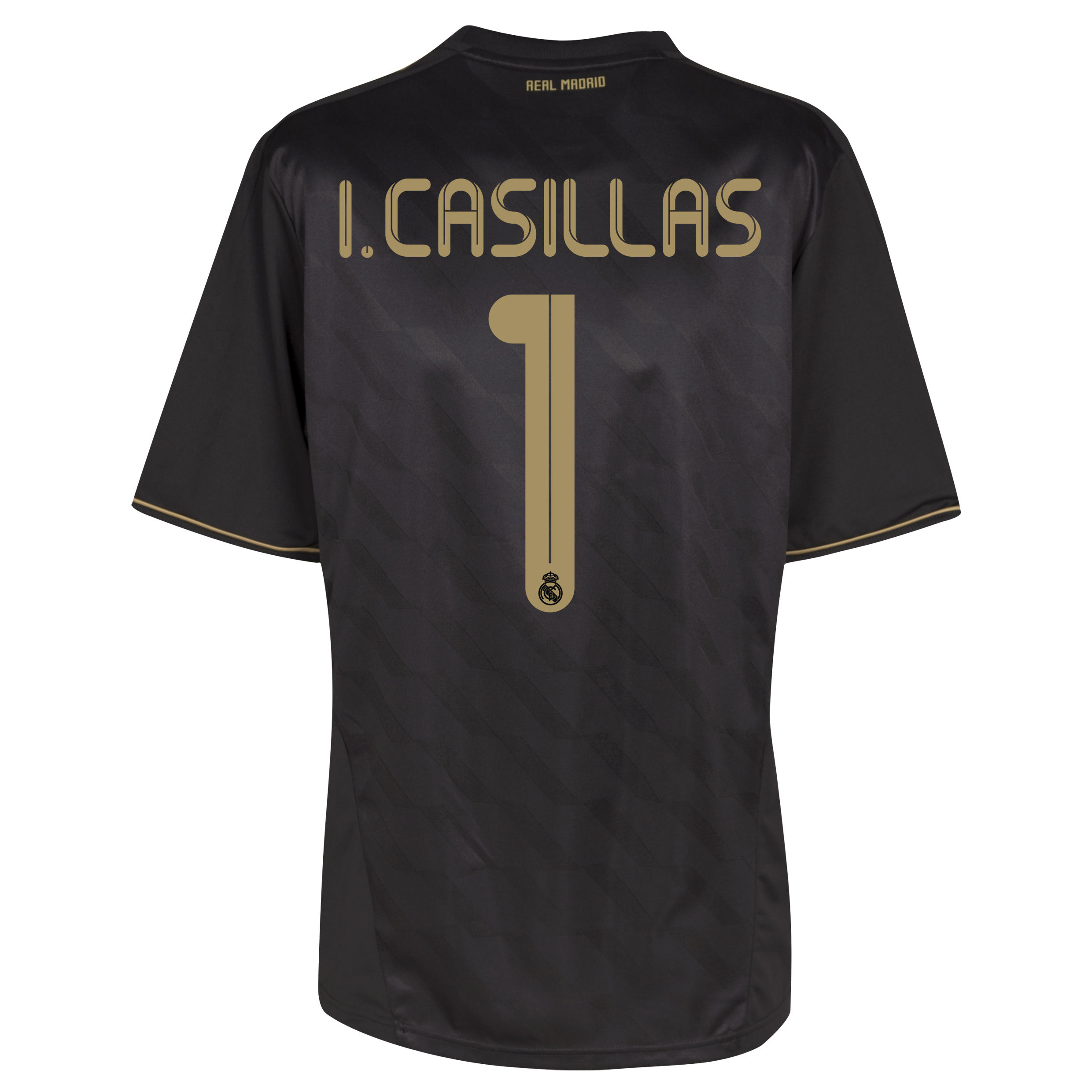 Real Madrid Away Goalkeeper Shirt 2011/12 - Black with I.Casillas 1 printing.