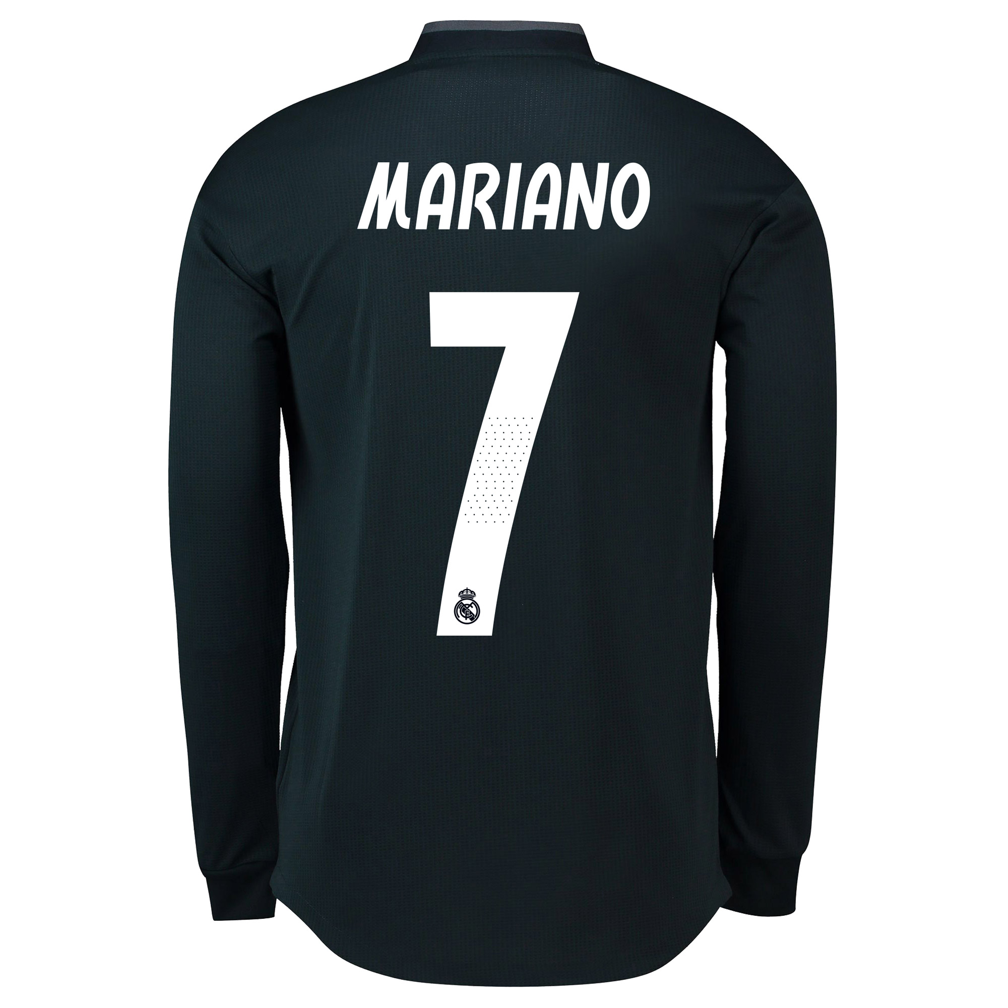 Real Madrid Away Authentic Shirt 2018-19 - Long Sleeve with Mariano 7 printing - With Exclusive Badges