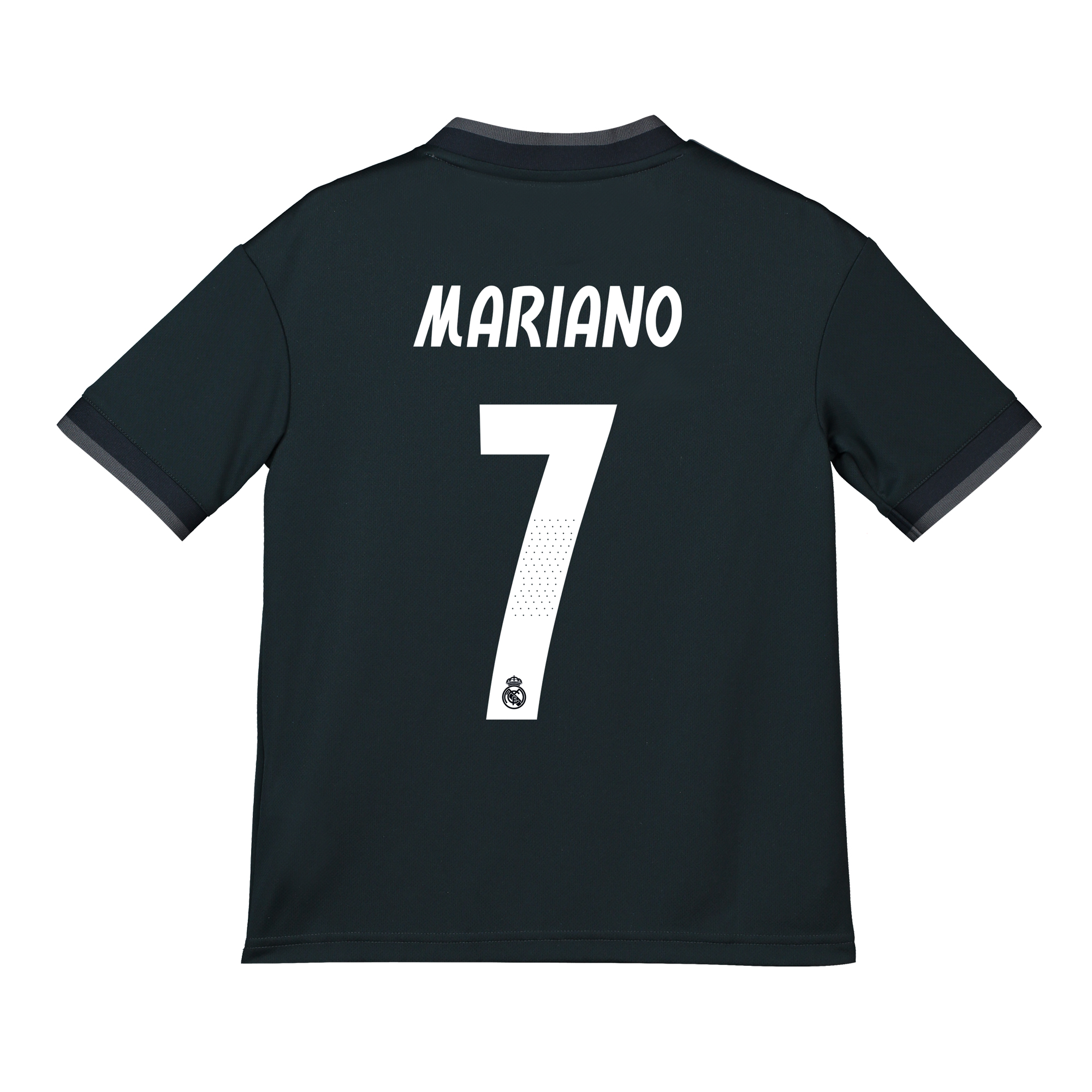 Real Madrid Away Shirt 2018-19 - Kids with Mariano 7 printing - With Exclusive Badges
