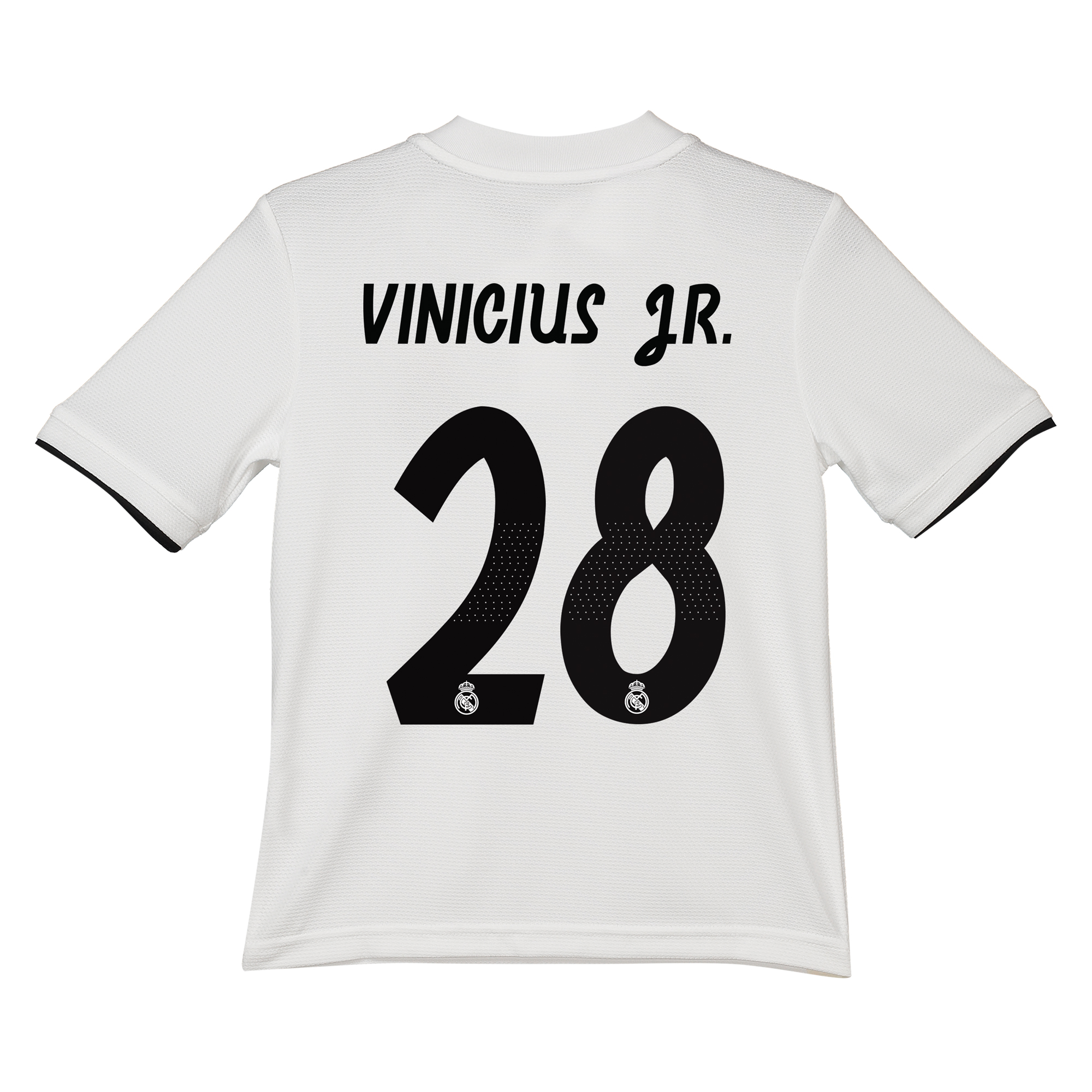 Real Madrid Home Shirt 2018-19 - Kids with Vinicius JR. 28 printing - With Exclusive Badges
