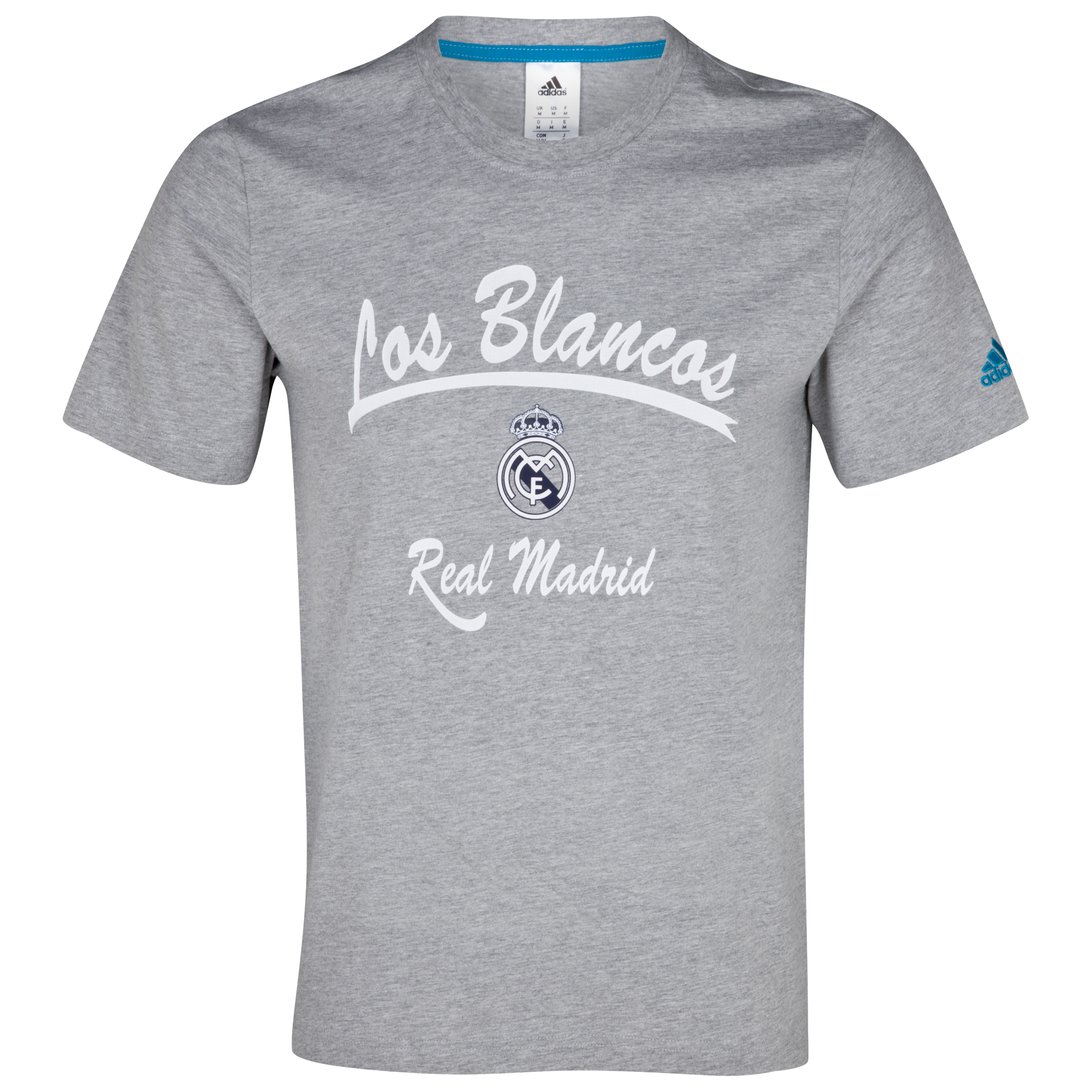 Real Madrid Graphic T-Shirt - Medium Grey Heather/Turquoise