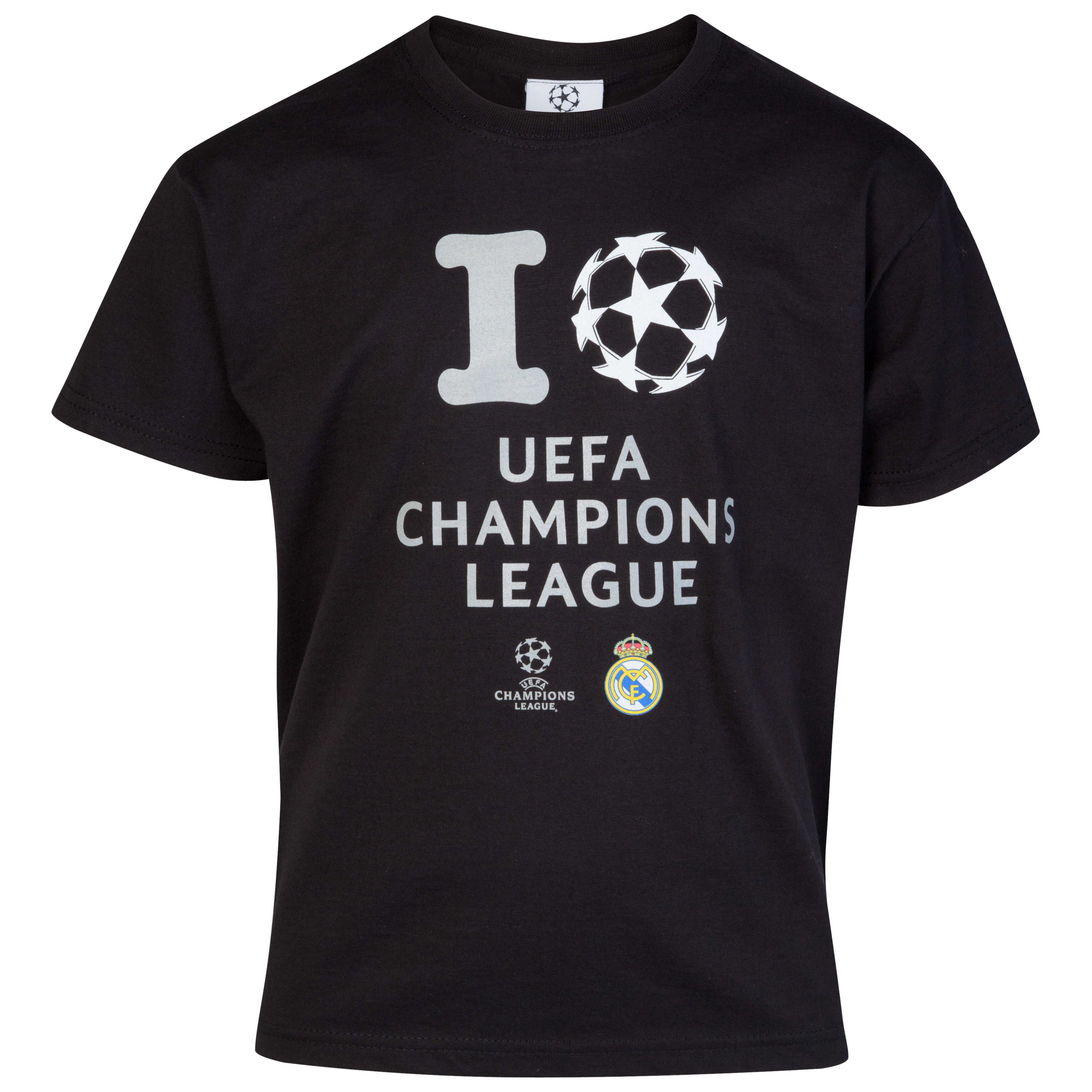 Real Madrid UEFA Champions League 'I Love UCL' Glow In The Dark Printed T-Shirt - Black - Junior