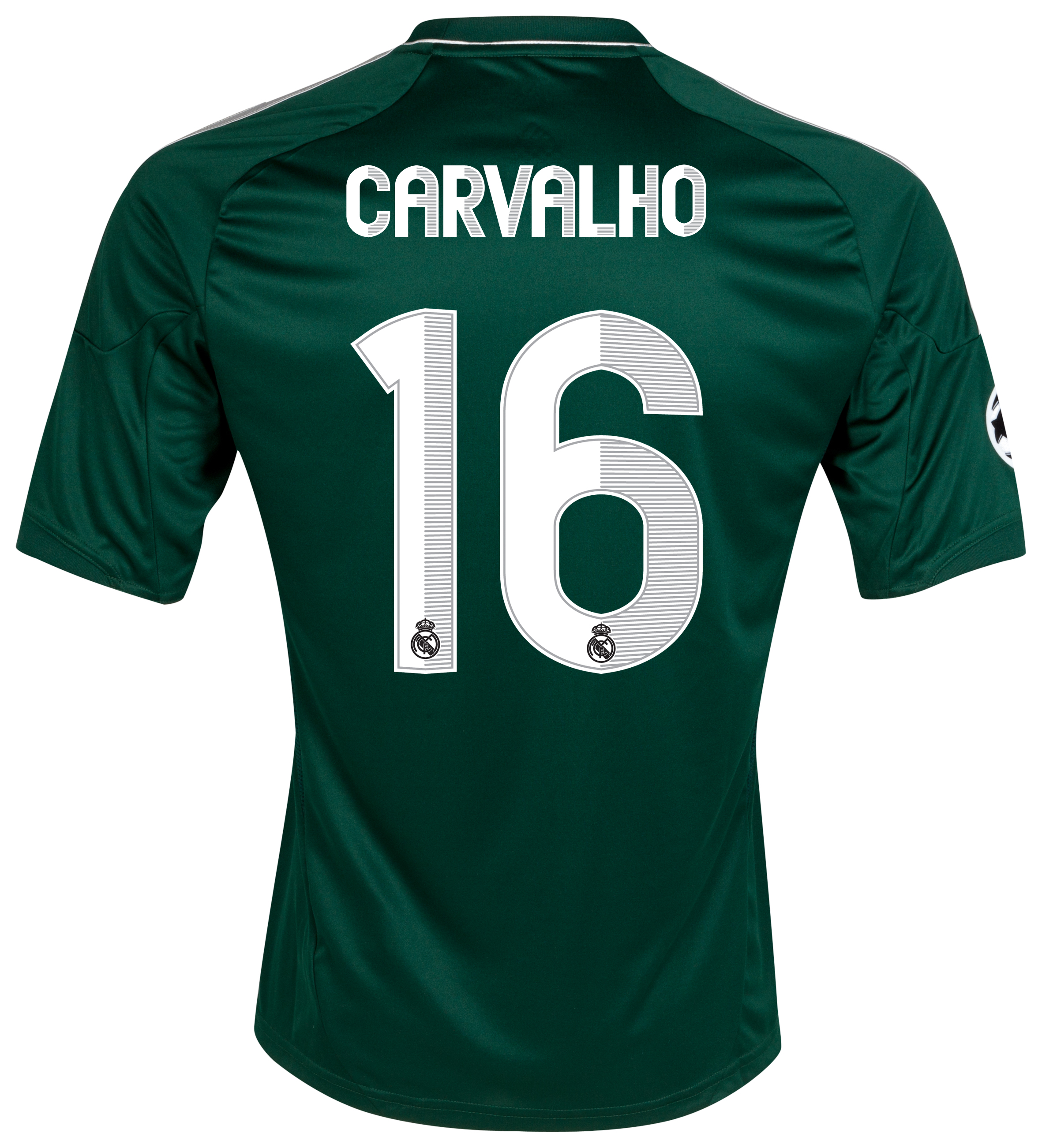 Camiseta tercera equipación UEFA Champions League Real Madrid 2012/13 con impresión 16 Carvalho - Niño