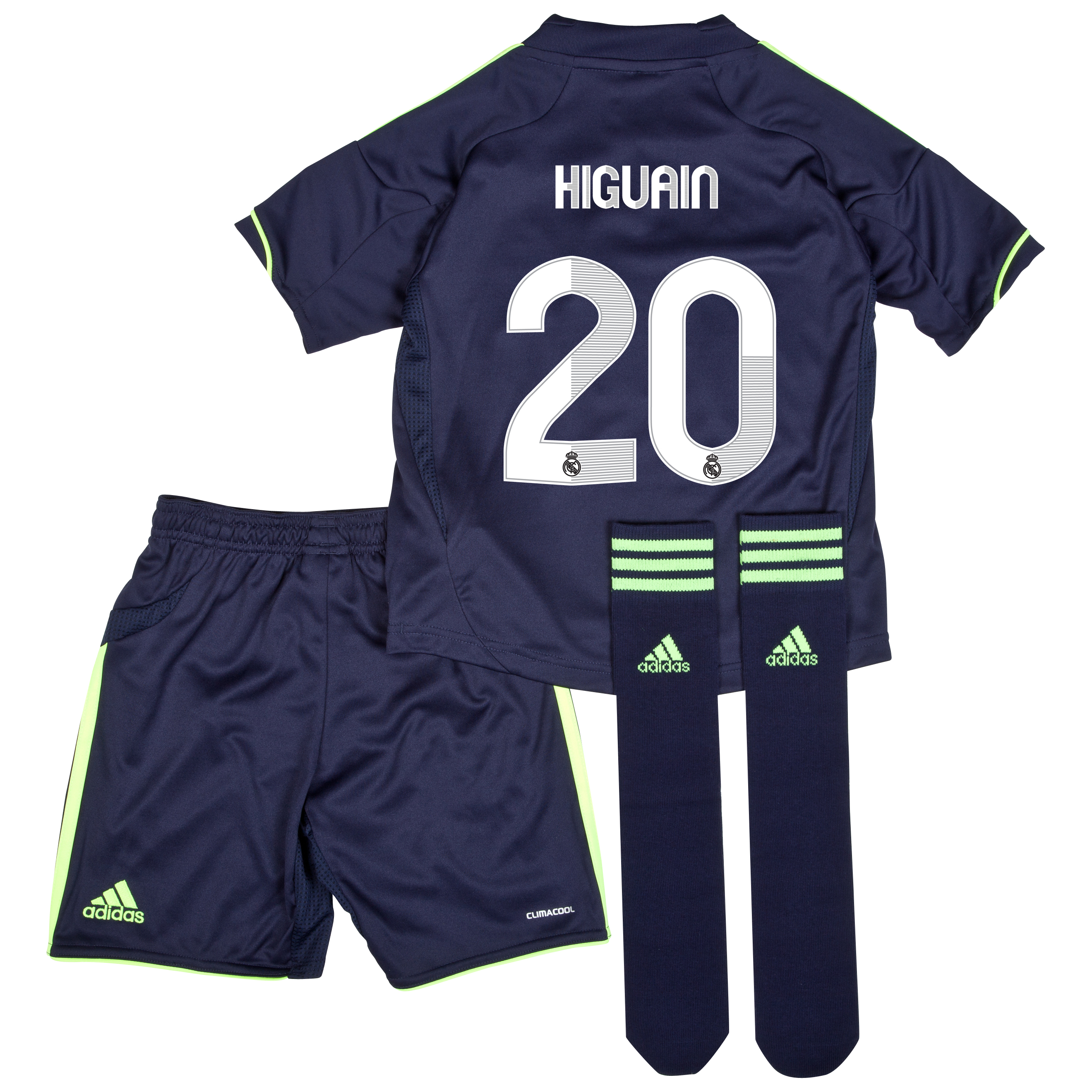 Mini kit visitante Real Madrid 2012/13 con impresión 20 Higuaín