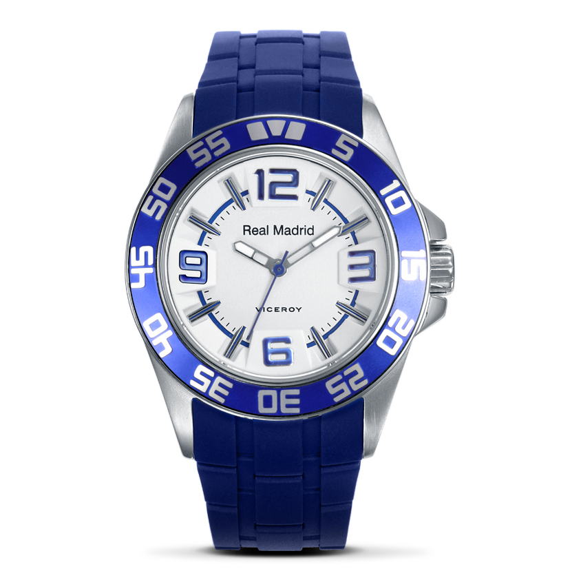 Real Madrid Blue Rubber Strap Watch with White Face - Junior