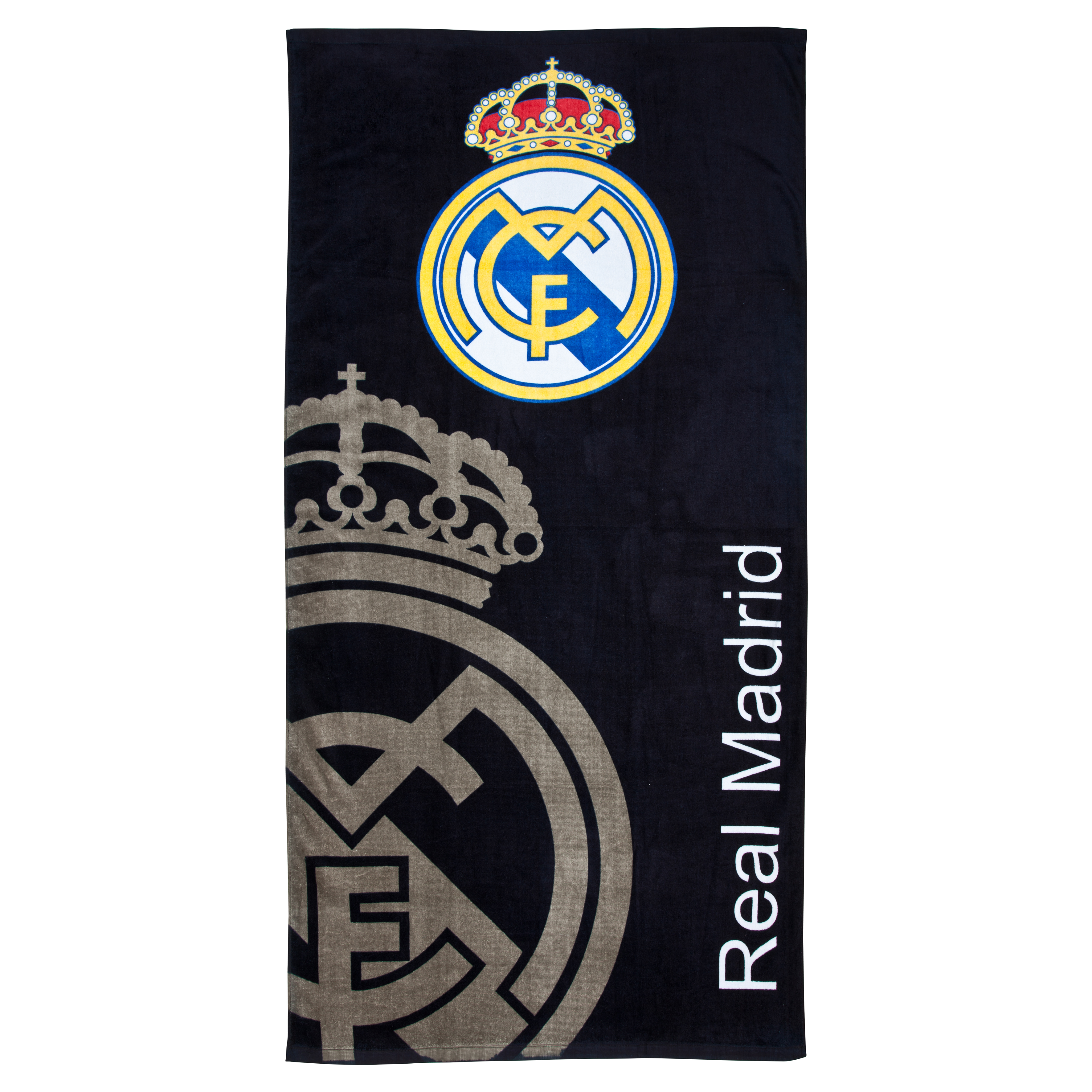 Real Madrid Crest Towel - Black - 75cm x 150cm