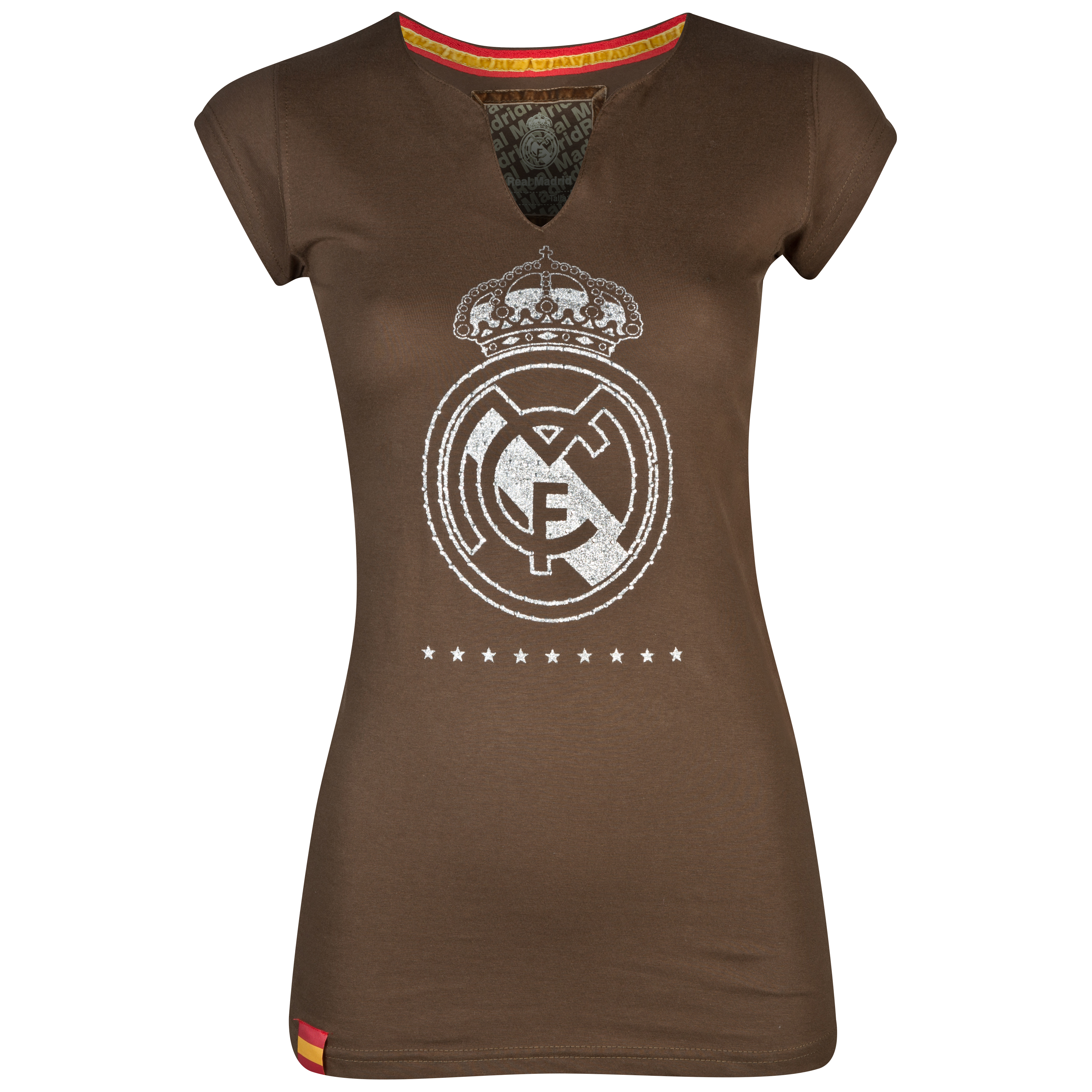 Real Madrid Rhinestone Crest T-Shirt - Womens Green