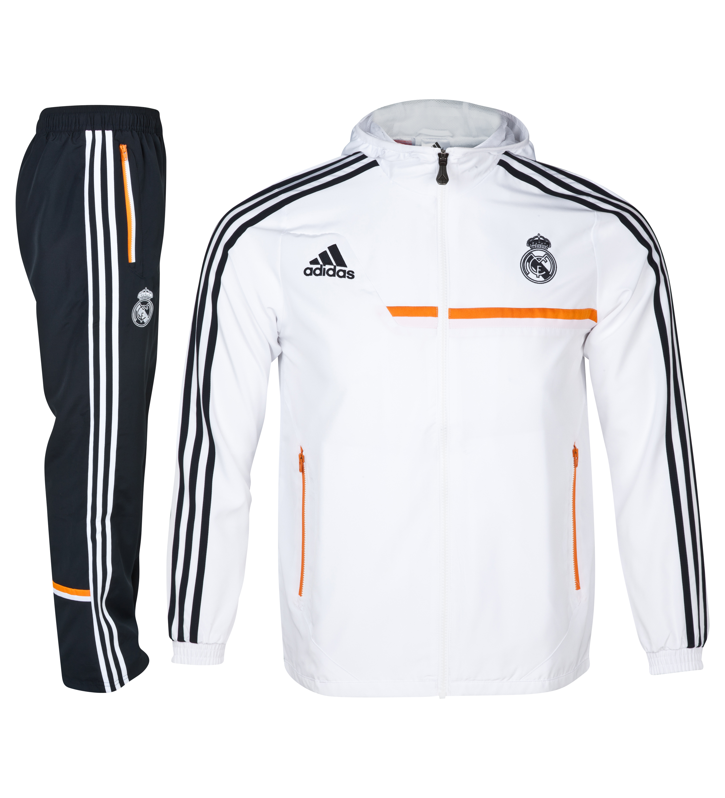 Real Madrid Training Hooded Presentation Suit - Kids White