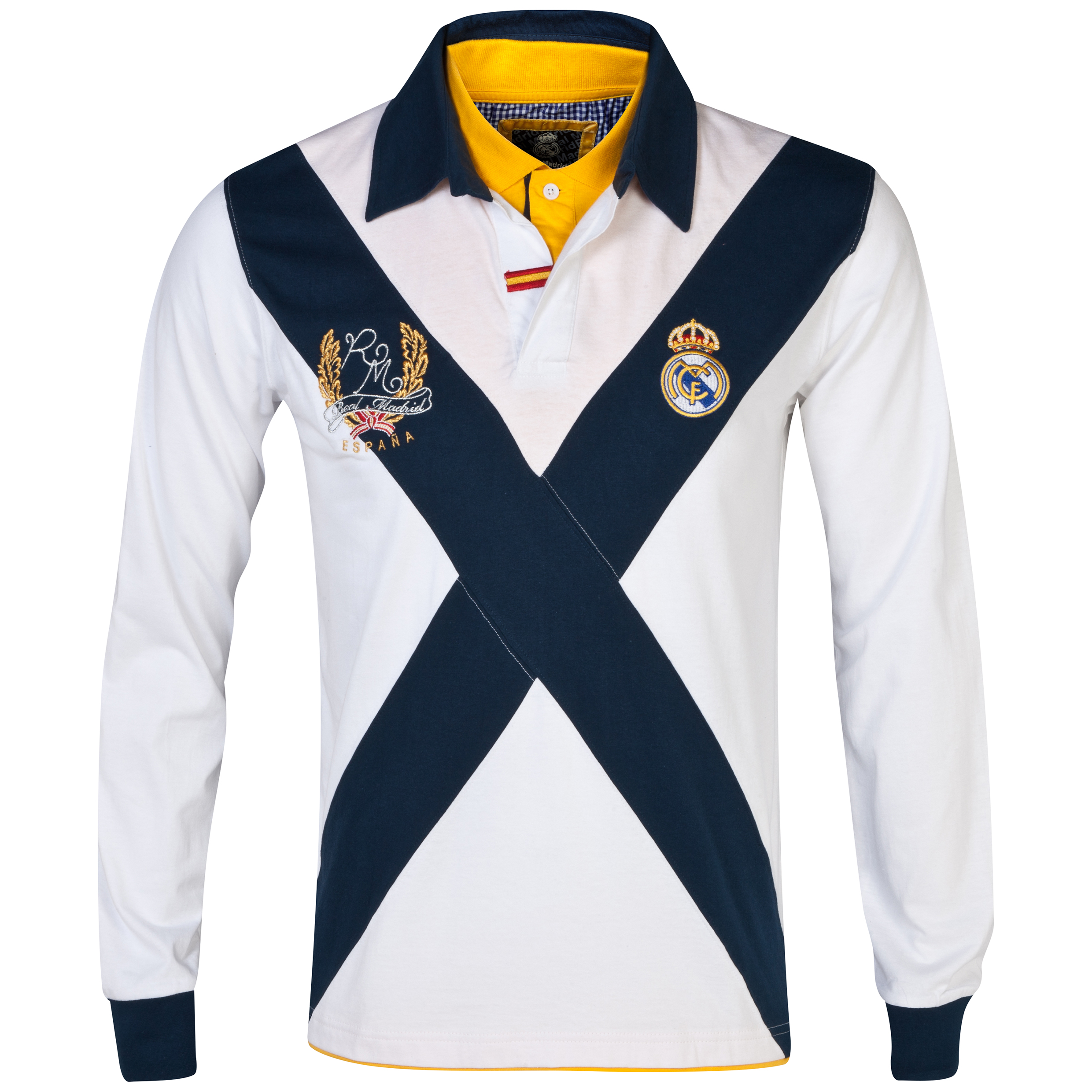 Real Madrid - Polo de manga larga con cruz - Hombre - Blanco