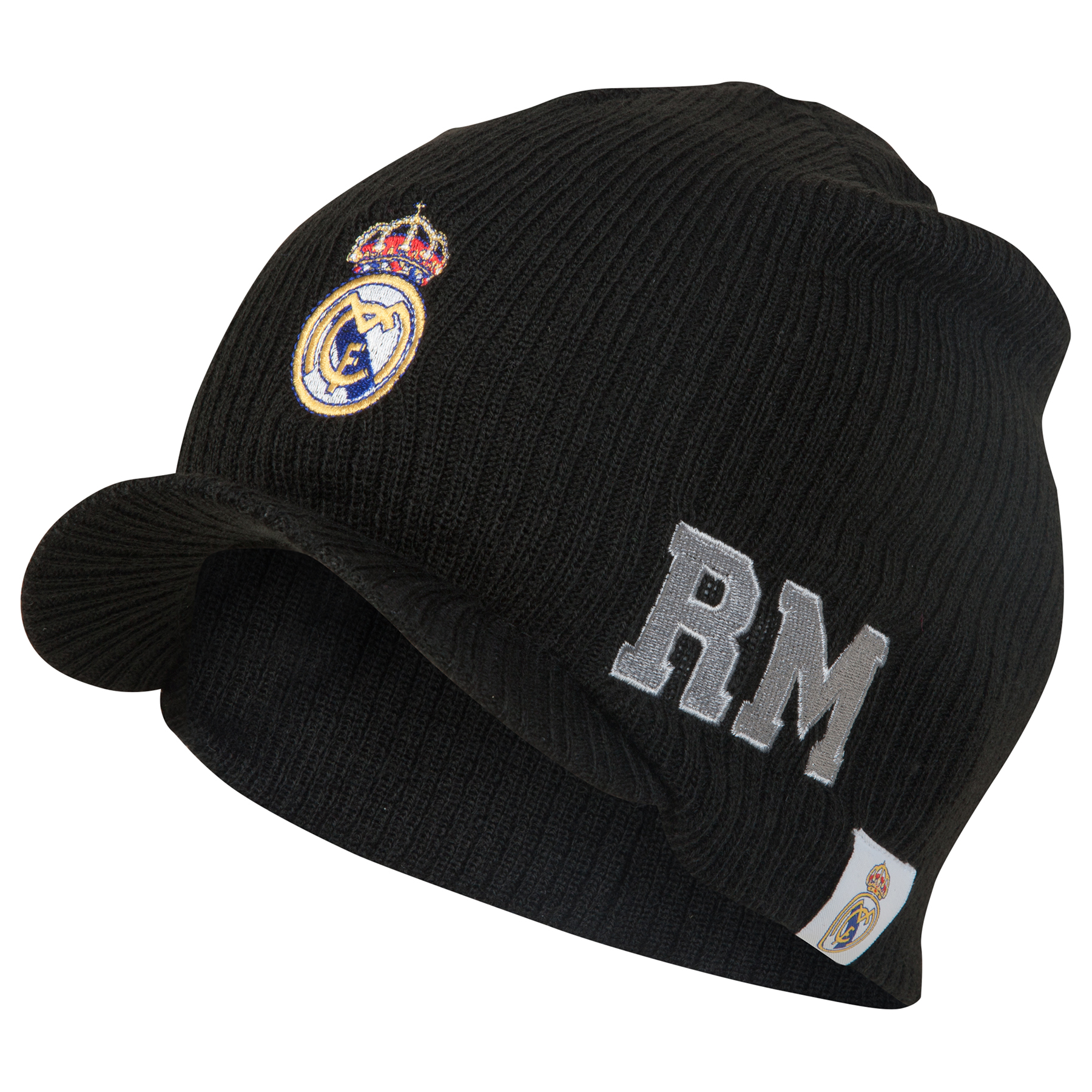 Real Madrid RM Peak Beanie Hat-BLK-A