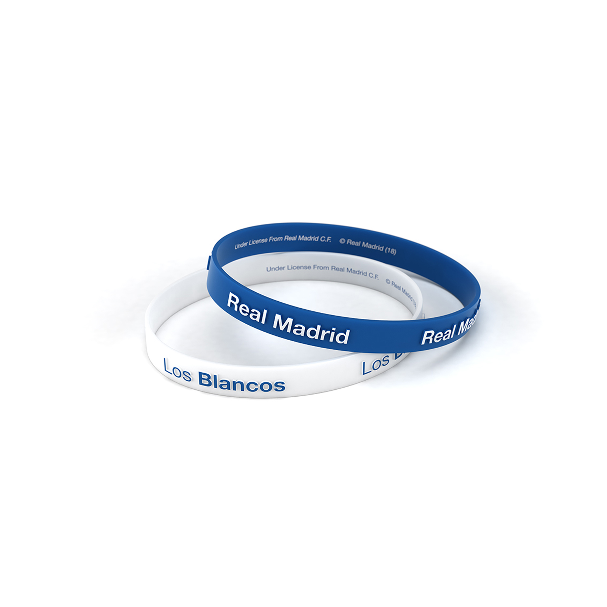Real Madrid Embossed Silicone Bracelet Set - Blue/White - 2 Pack