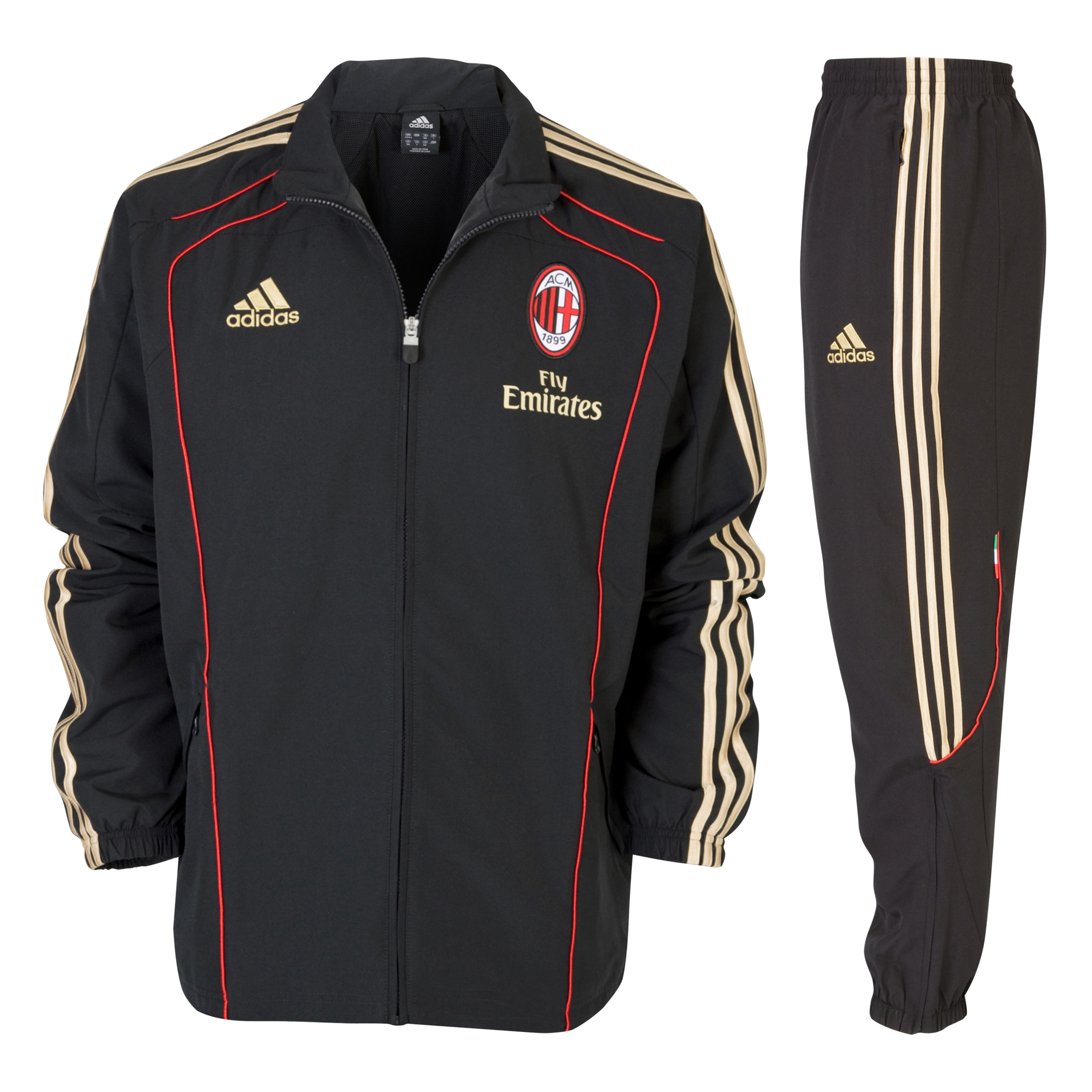 Ac Milan Training Presentation Suit Black Acm Red Met Gold Kids