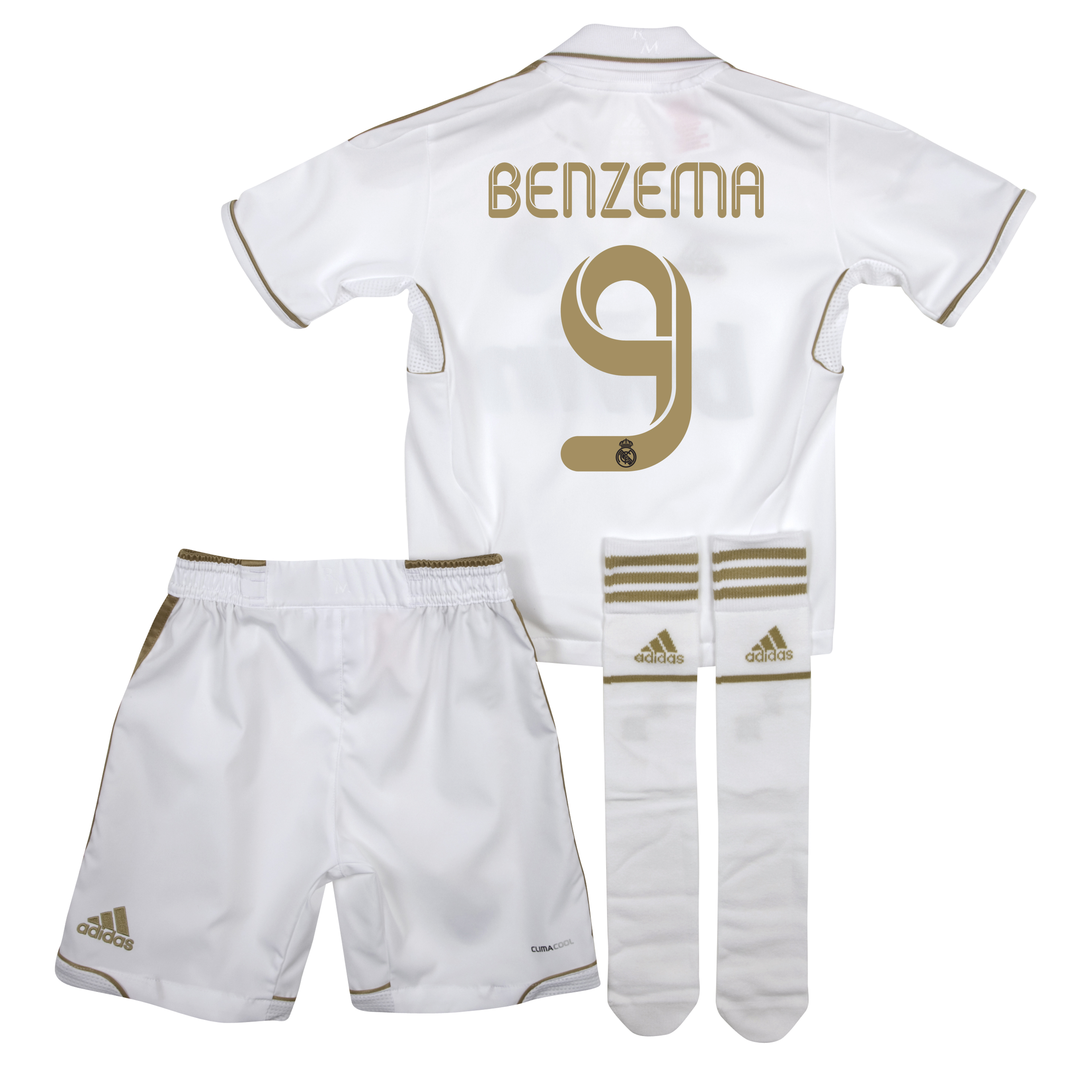 Real Madrid Home Mini Kit 2011-12 - Infants with Benzema 9 printing