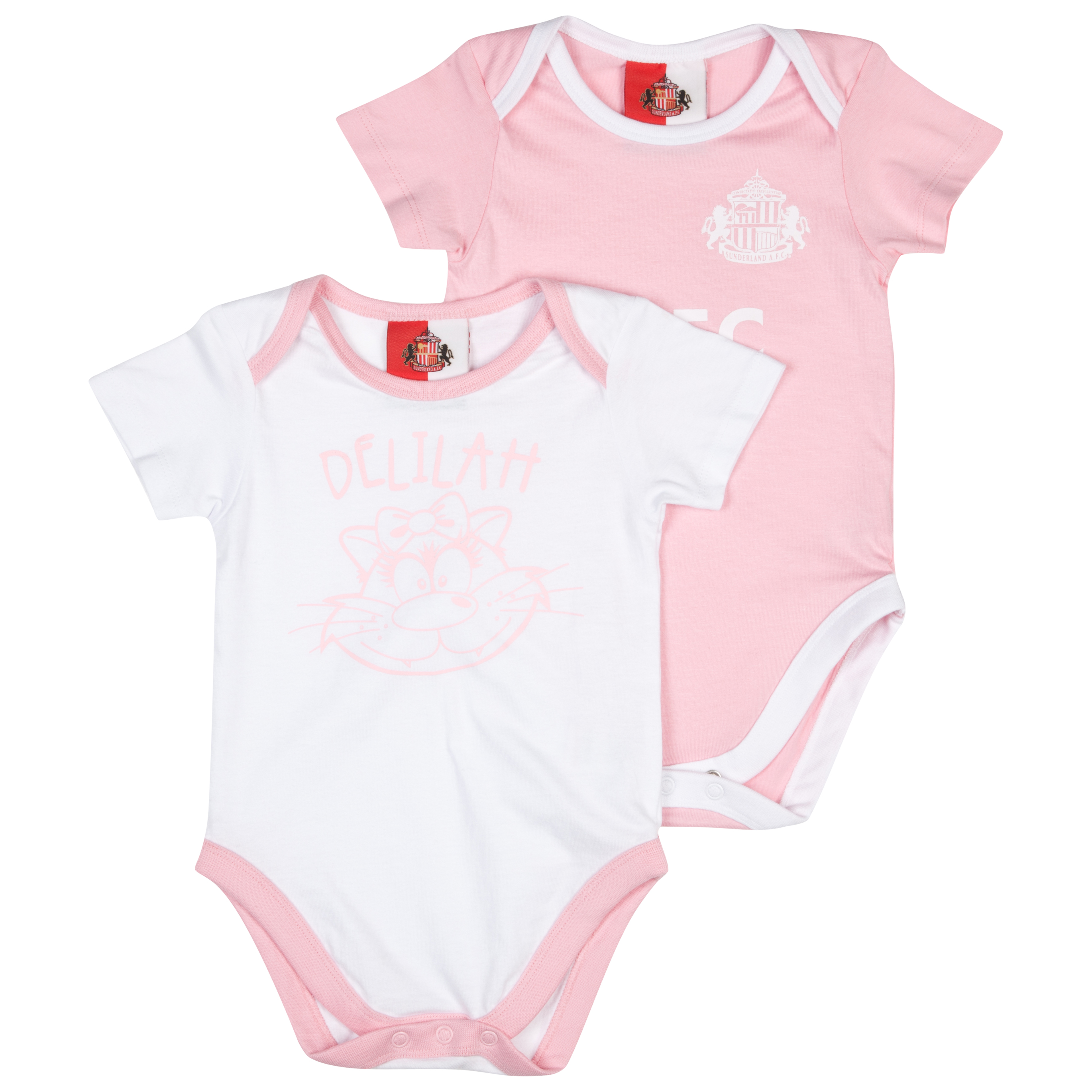 Sunderland Pack of 2 Bodysuits- Pink/White - Baby