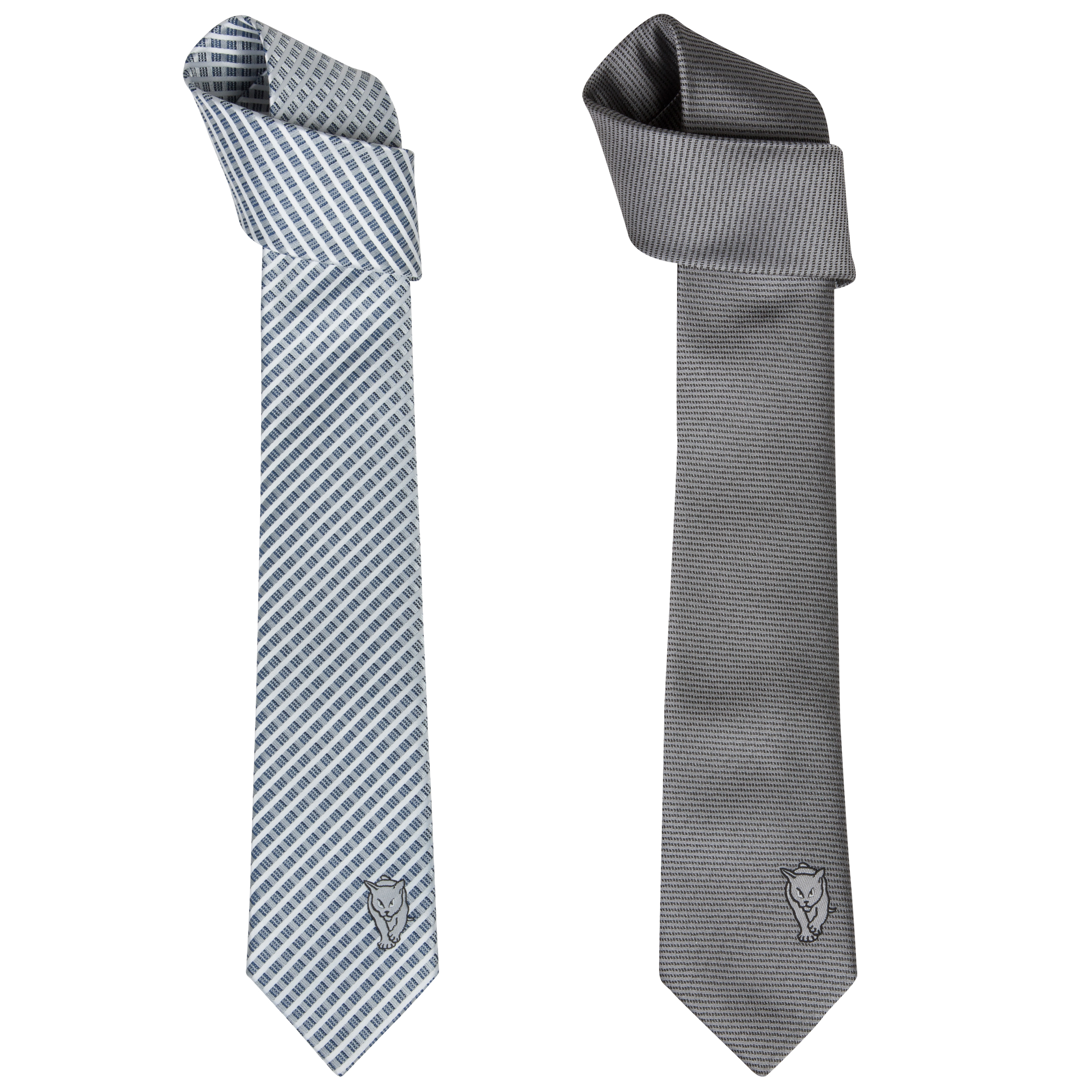 Sunderland 2 Pack of Black Cat Polyester Ties - Grey