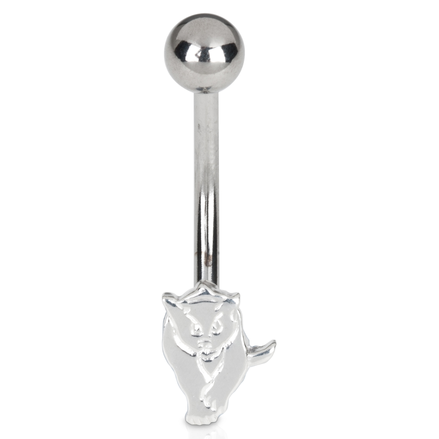 Sunderland Black Cat Belly Bar - Sterling Silver