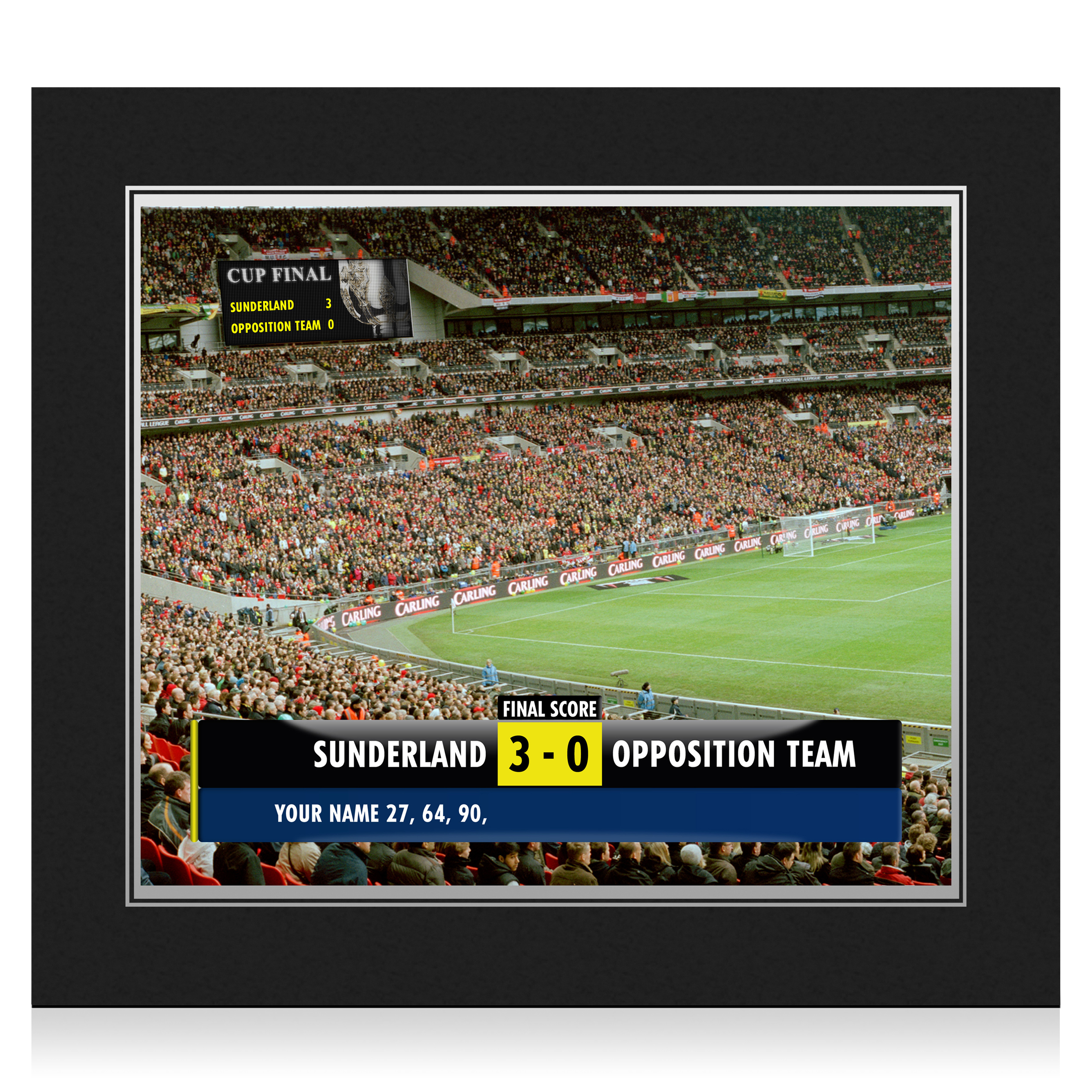 Sunderland Personalised Scoreboard Photo in Presentation Folder