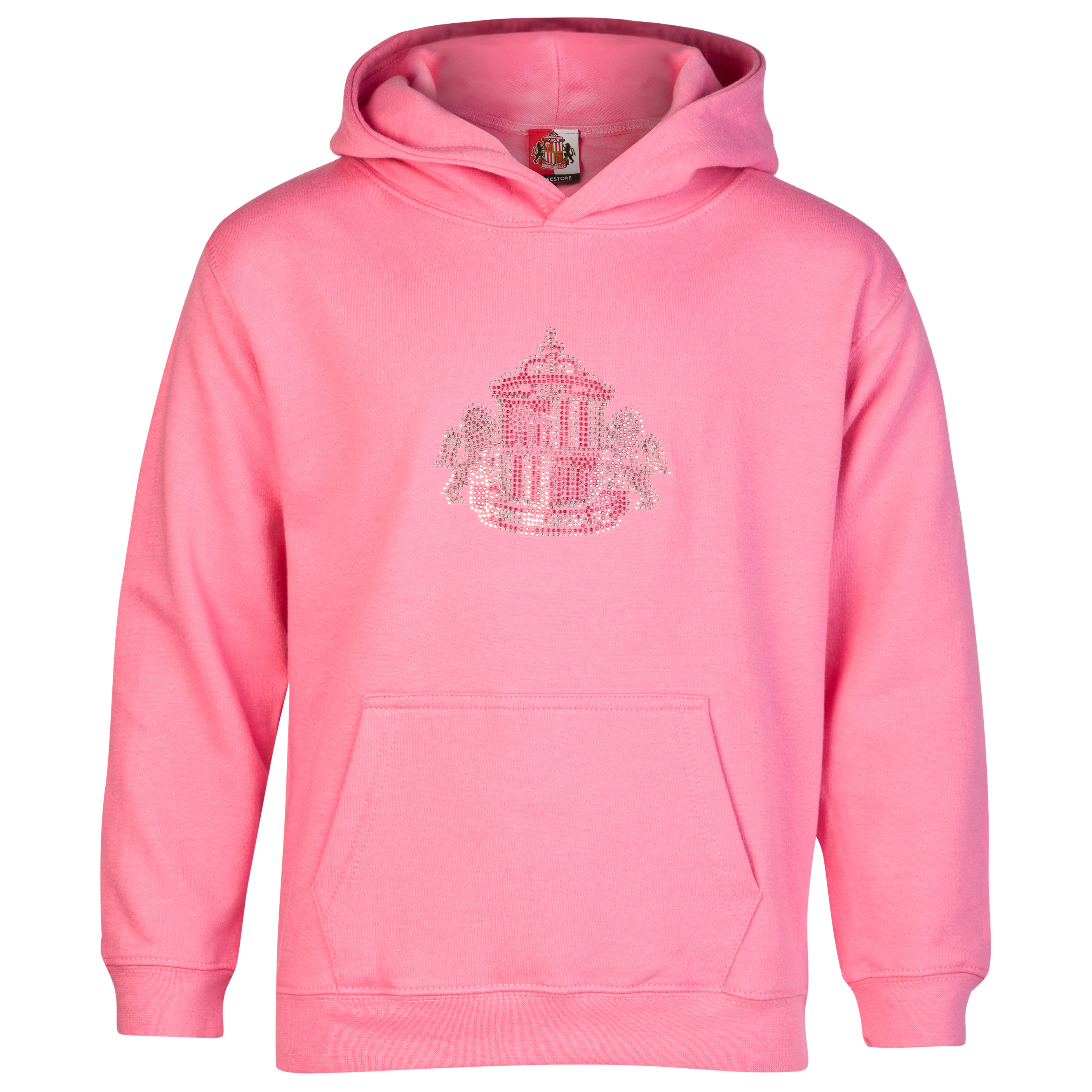 Sunderland Rhinestone Crest Hoodie - Candyfloss Pink - Older Girls