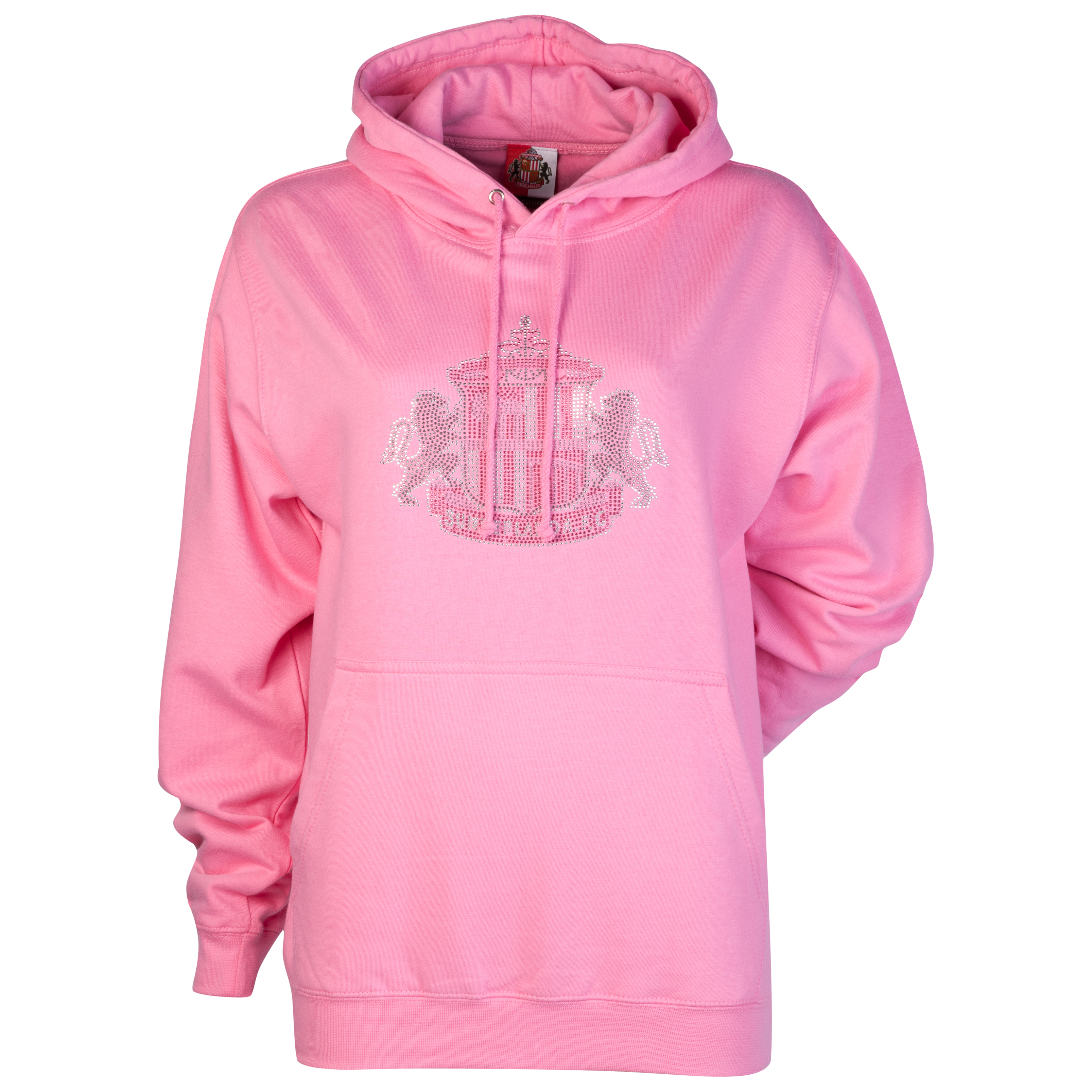 Sunderland Rhinestone Crest Hoodie - Candyfloss Pink - Womens
