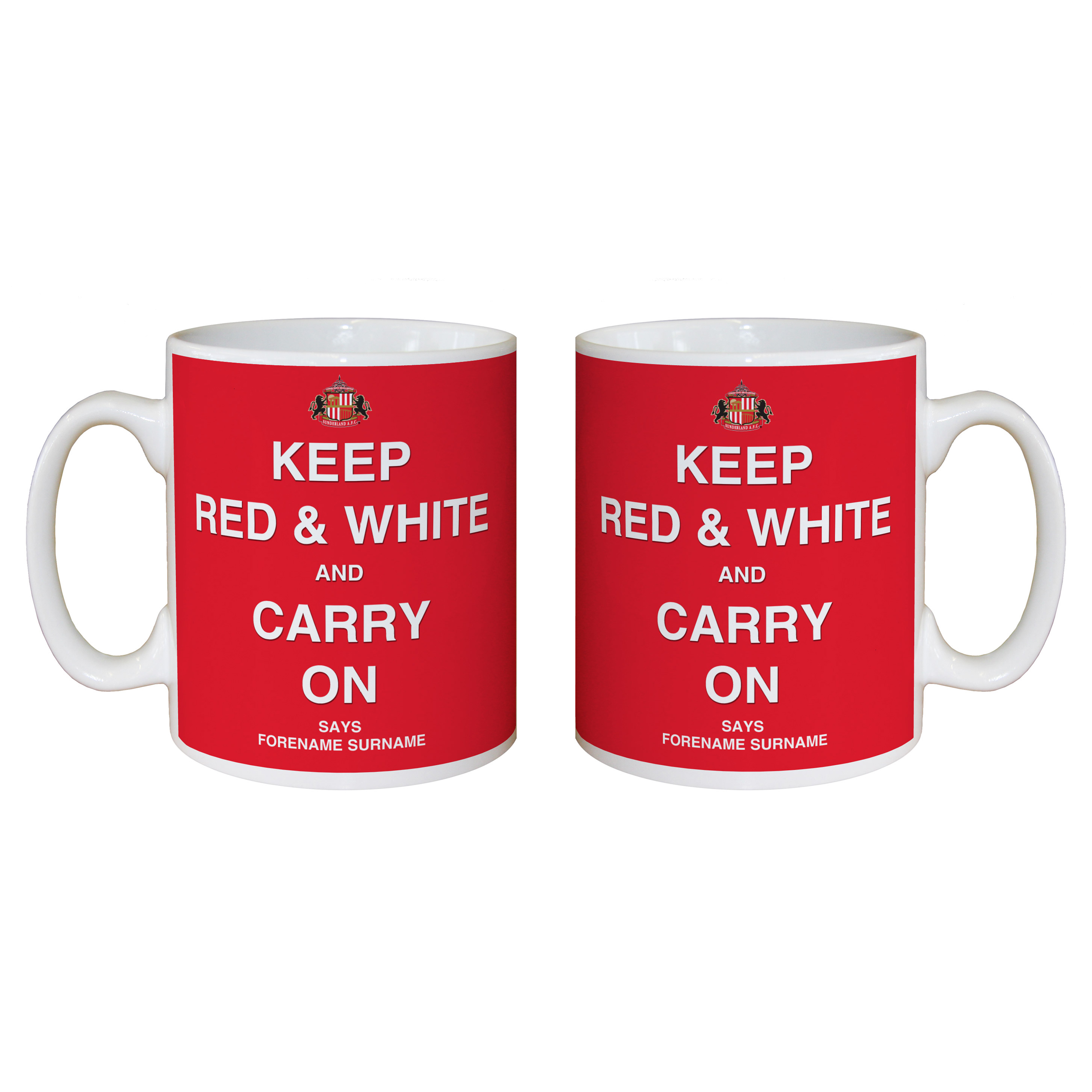 Sunderland Personalised Keep Red and White Mug