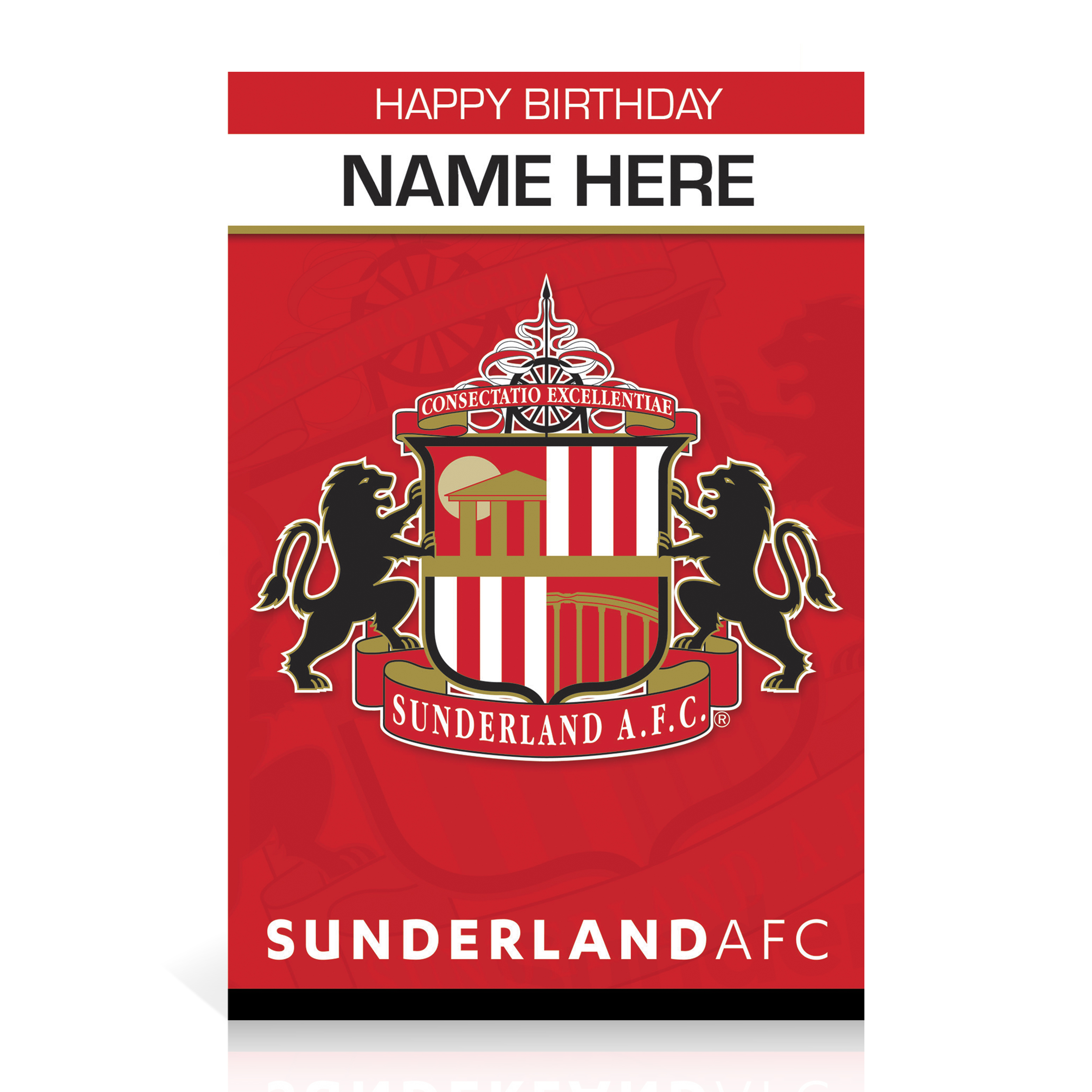 Sunderland  Personalised Happy Birthday Card - Crest
