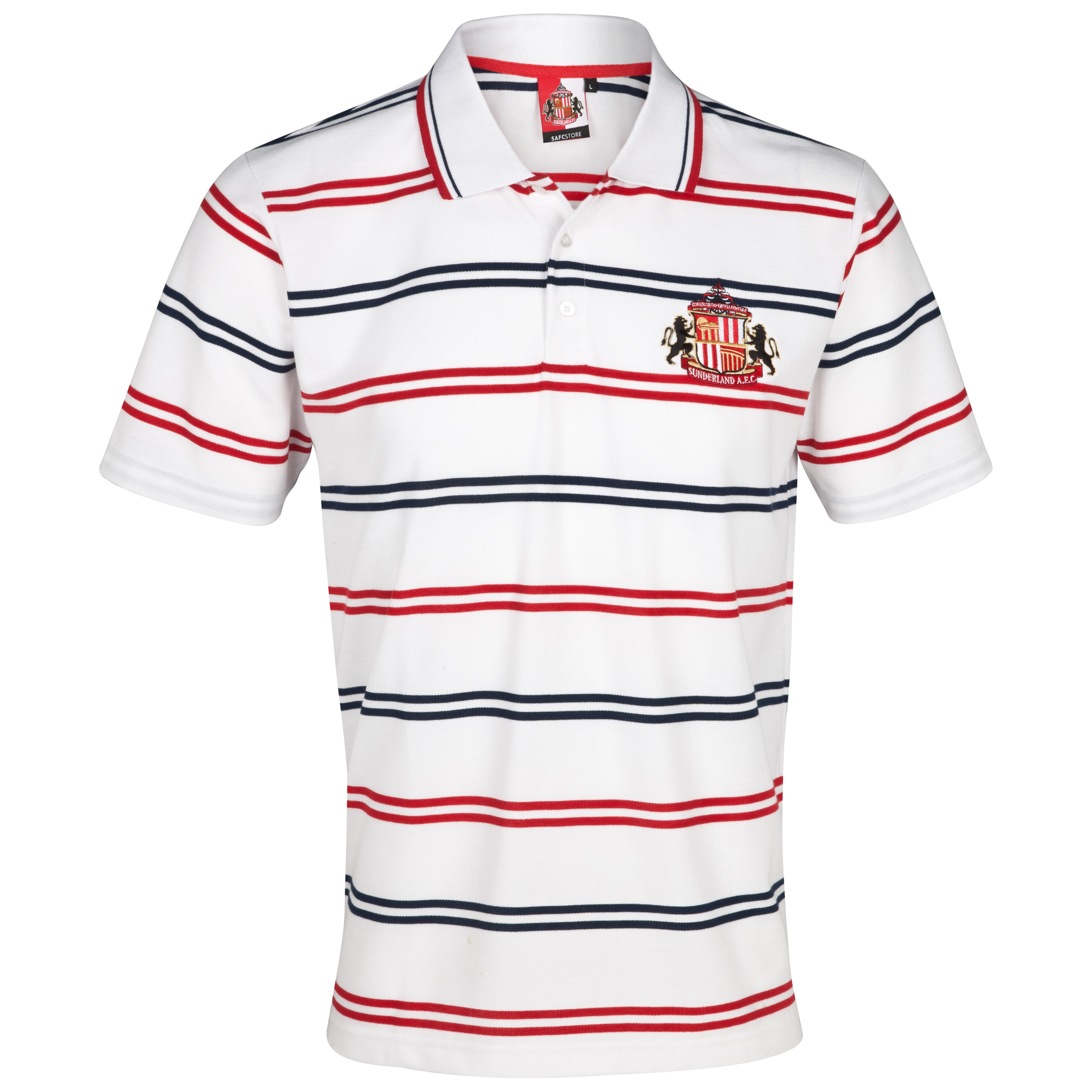Sunderland Essential Volley Polo Top - White/Red/Navy - Older Boys