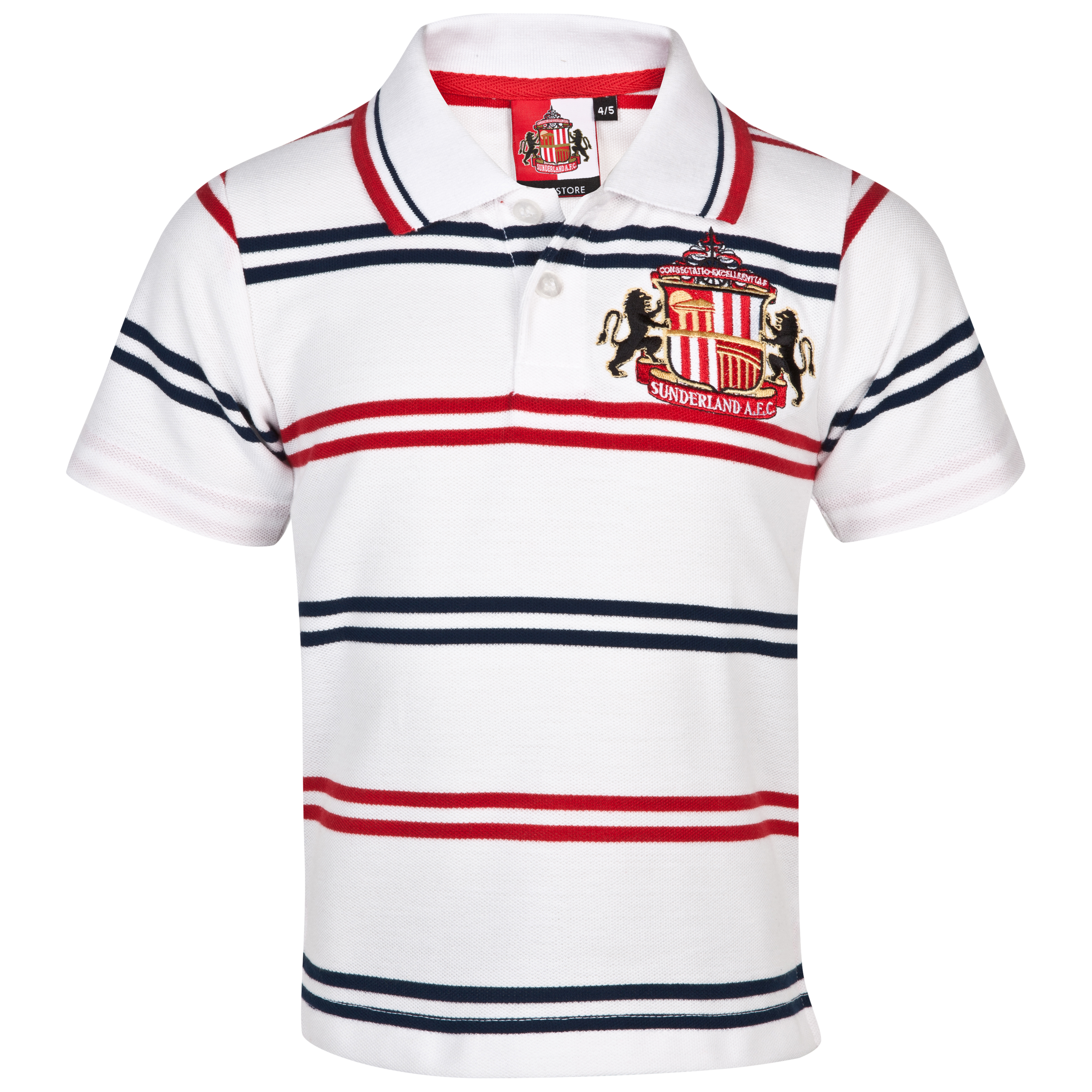Sunderland Essential Volley Polo Top - White/Red/Navy - Infant Boys