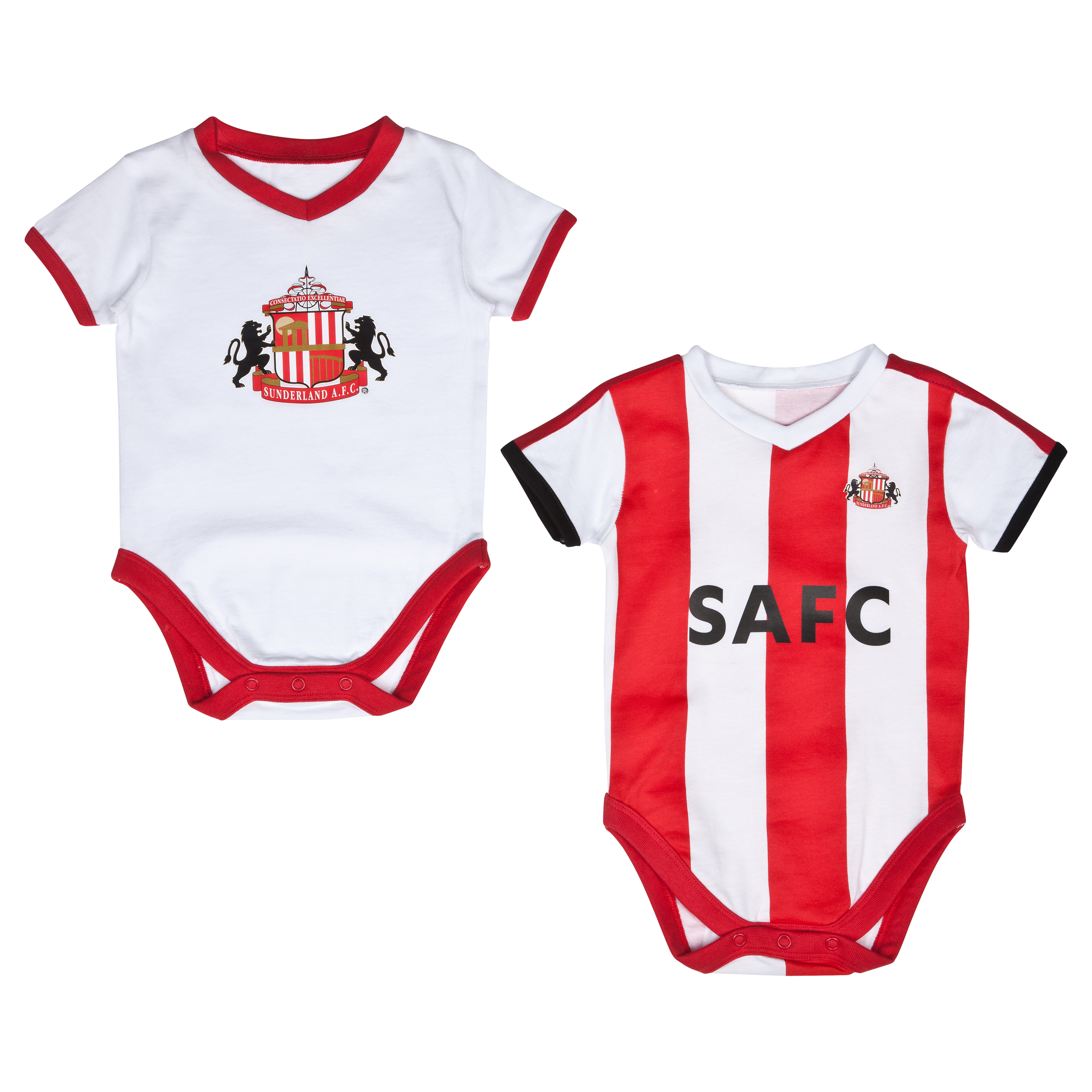 Sunderland 12/14 Kit Pack of 2 Bodysuits - Red/White - Baby
