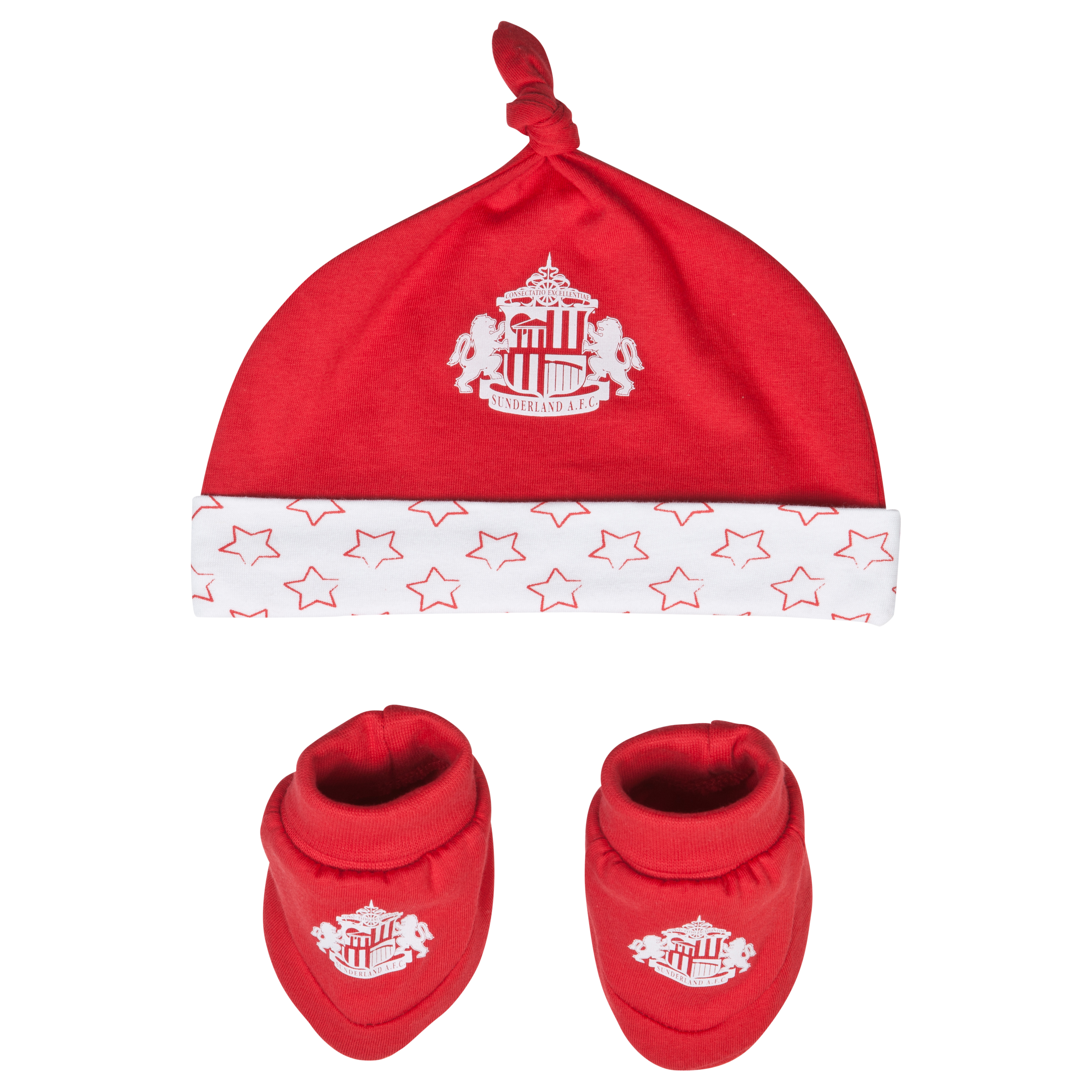Sunderland Star Hat and Booties - Red/White - Baby