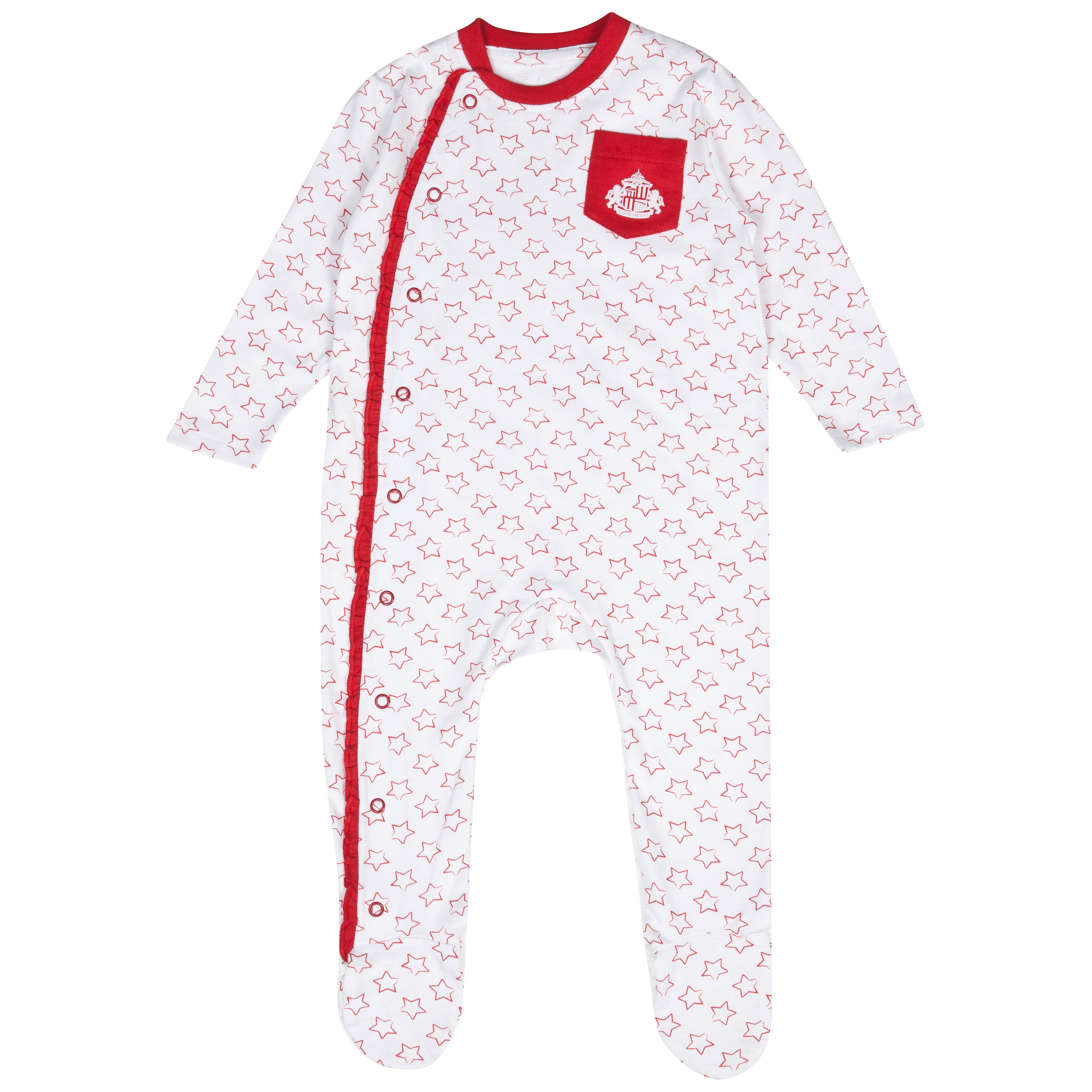 Sunderland Frill Sleepsuit - White/Red - Baby